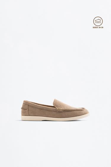 FAUX SUEDE LOAFERS — BROWN 1