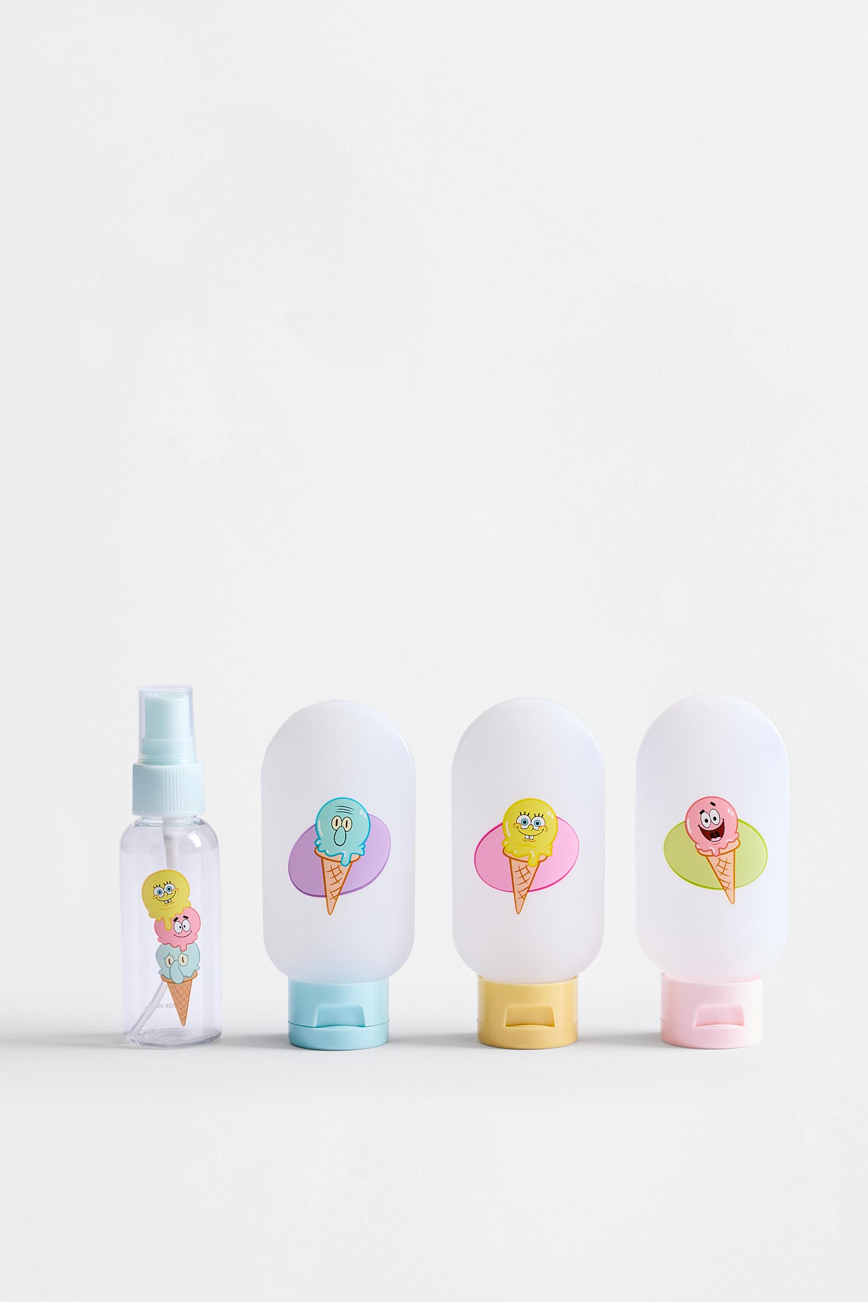 SpongeBob Nickelodeon™ Reusable Travel Bottles (4-Piece Set) — YELLOW TONES