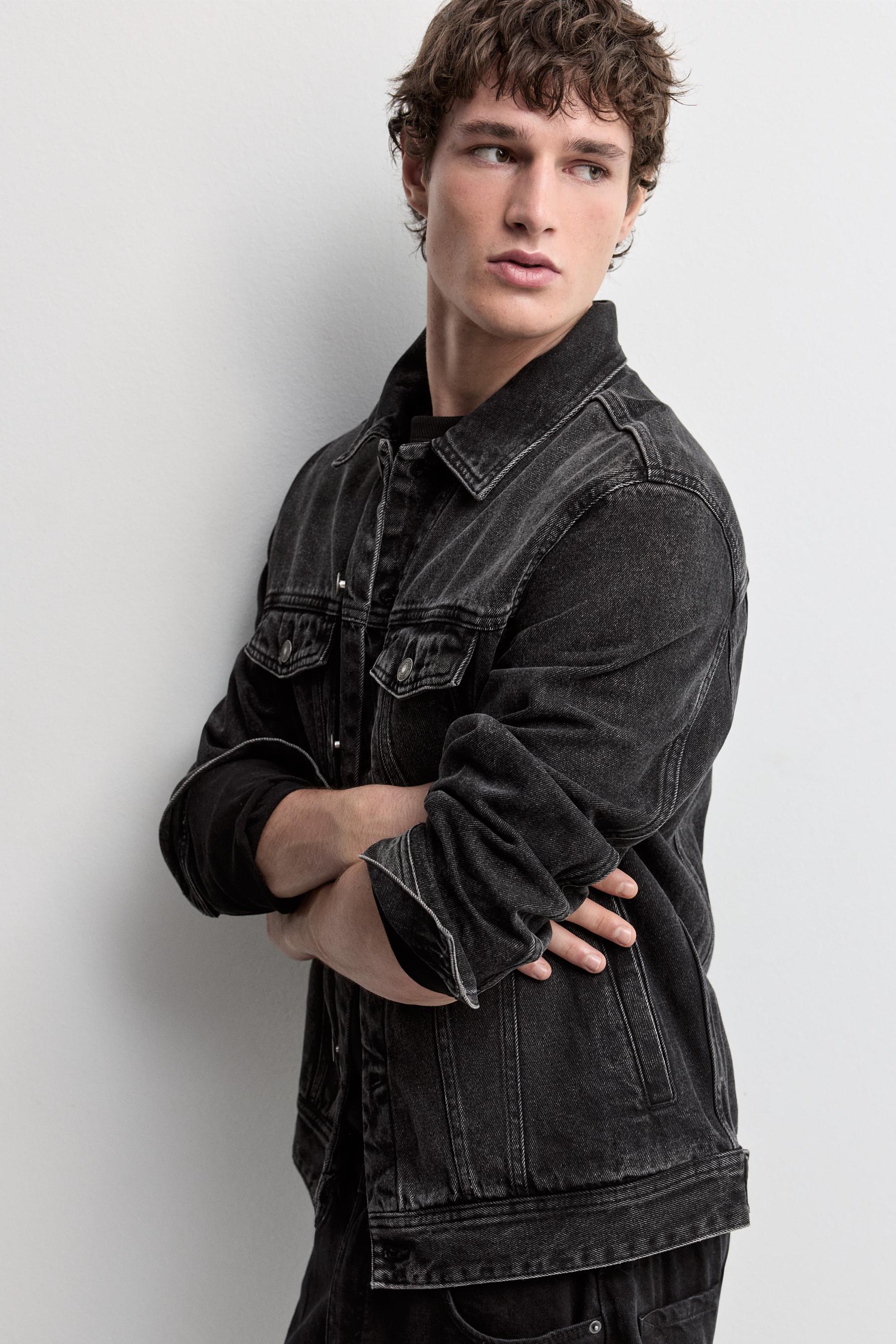 Basic denim jacket — FADED BLACK