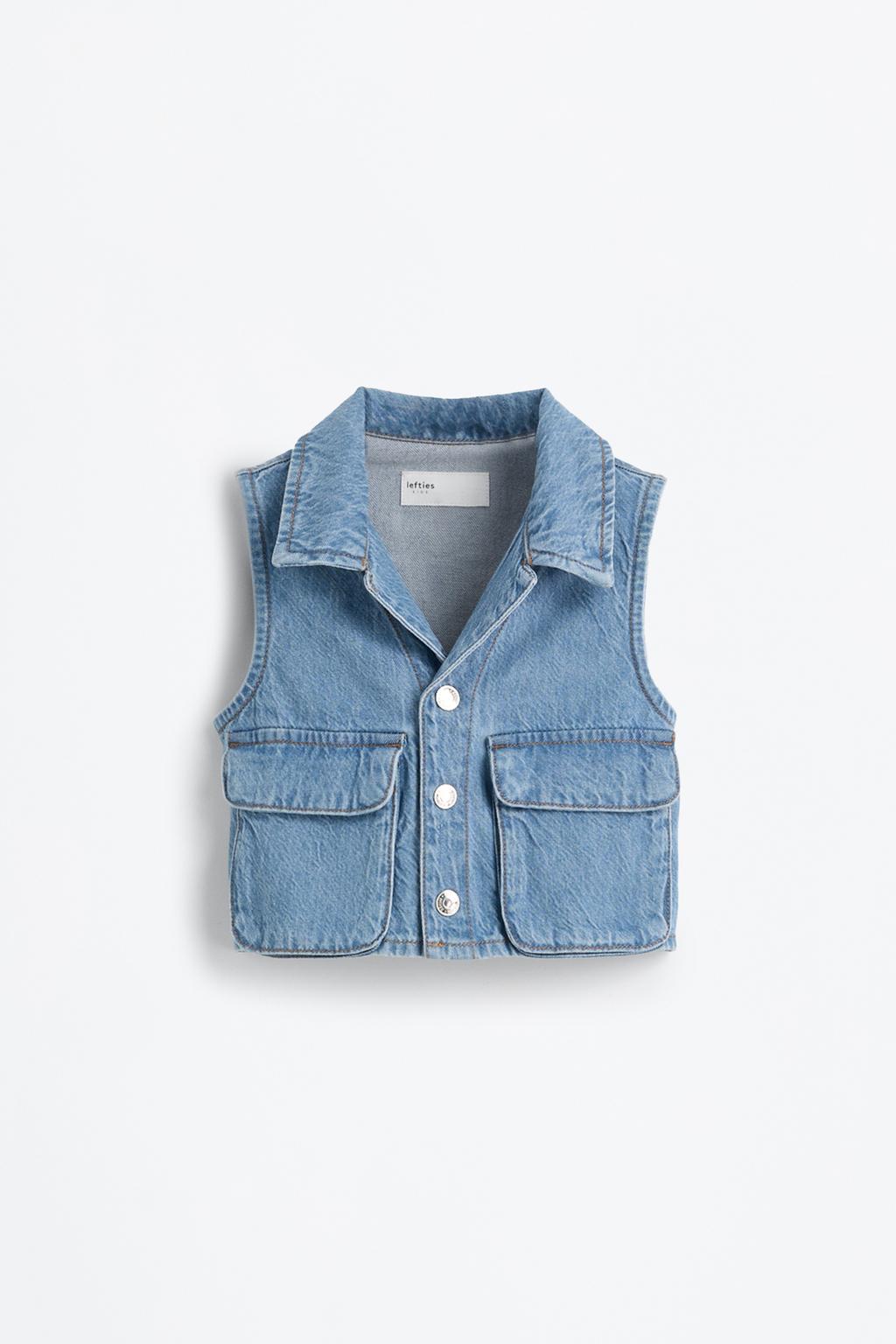 Denim waistcoat with pockets