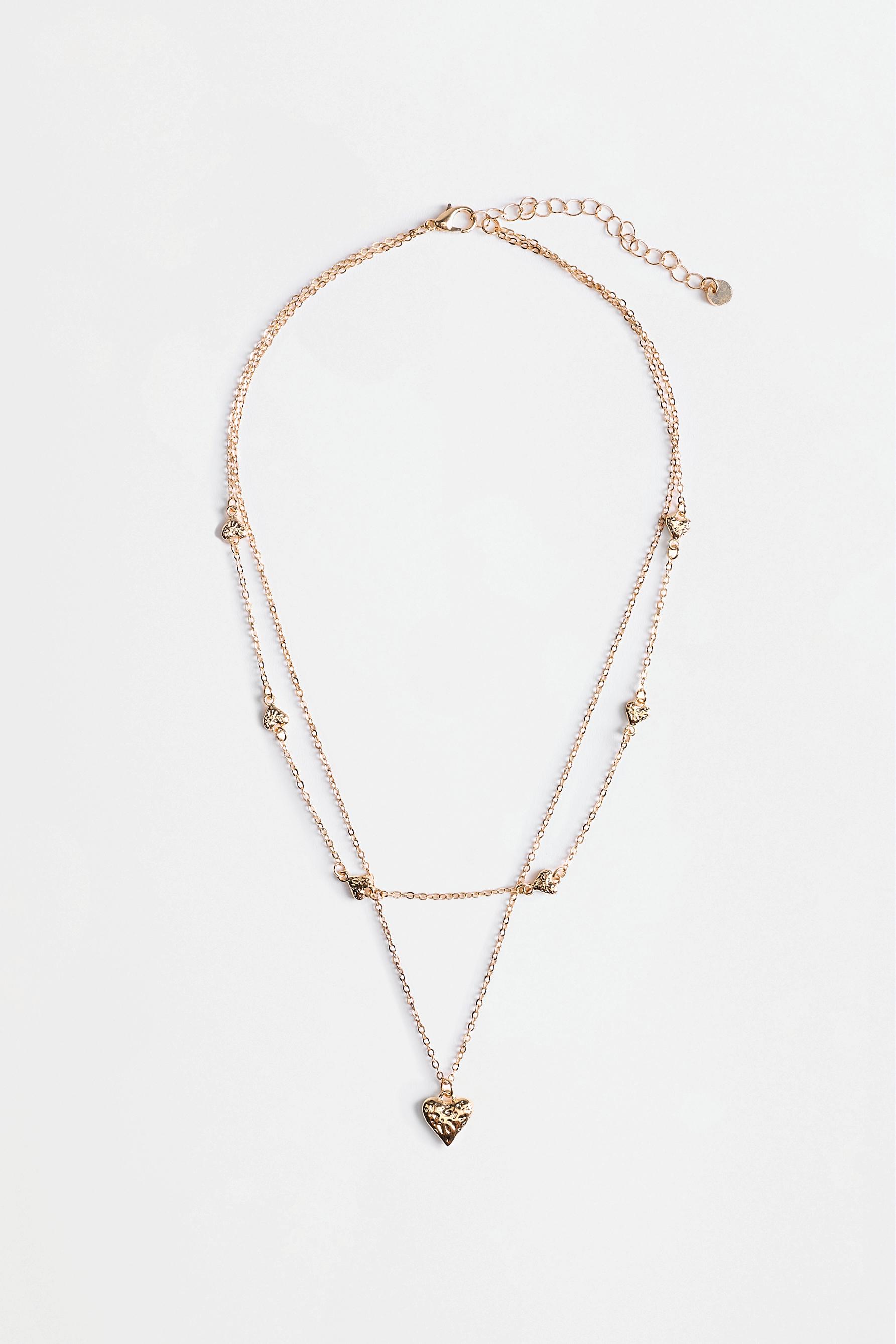 Multi-layer heart necklace — GOLD