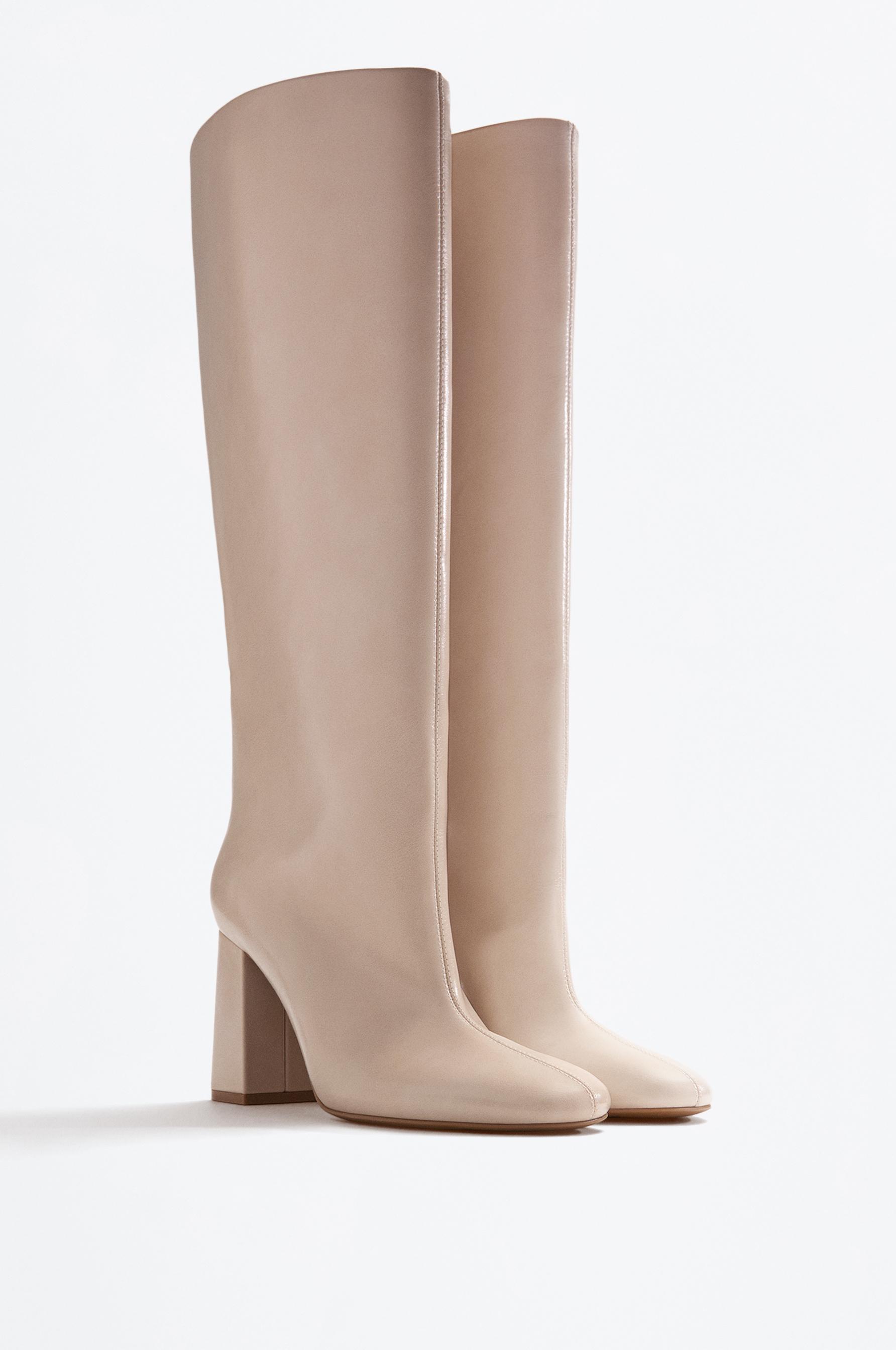 Knee-high heeled boots — ECRU