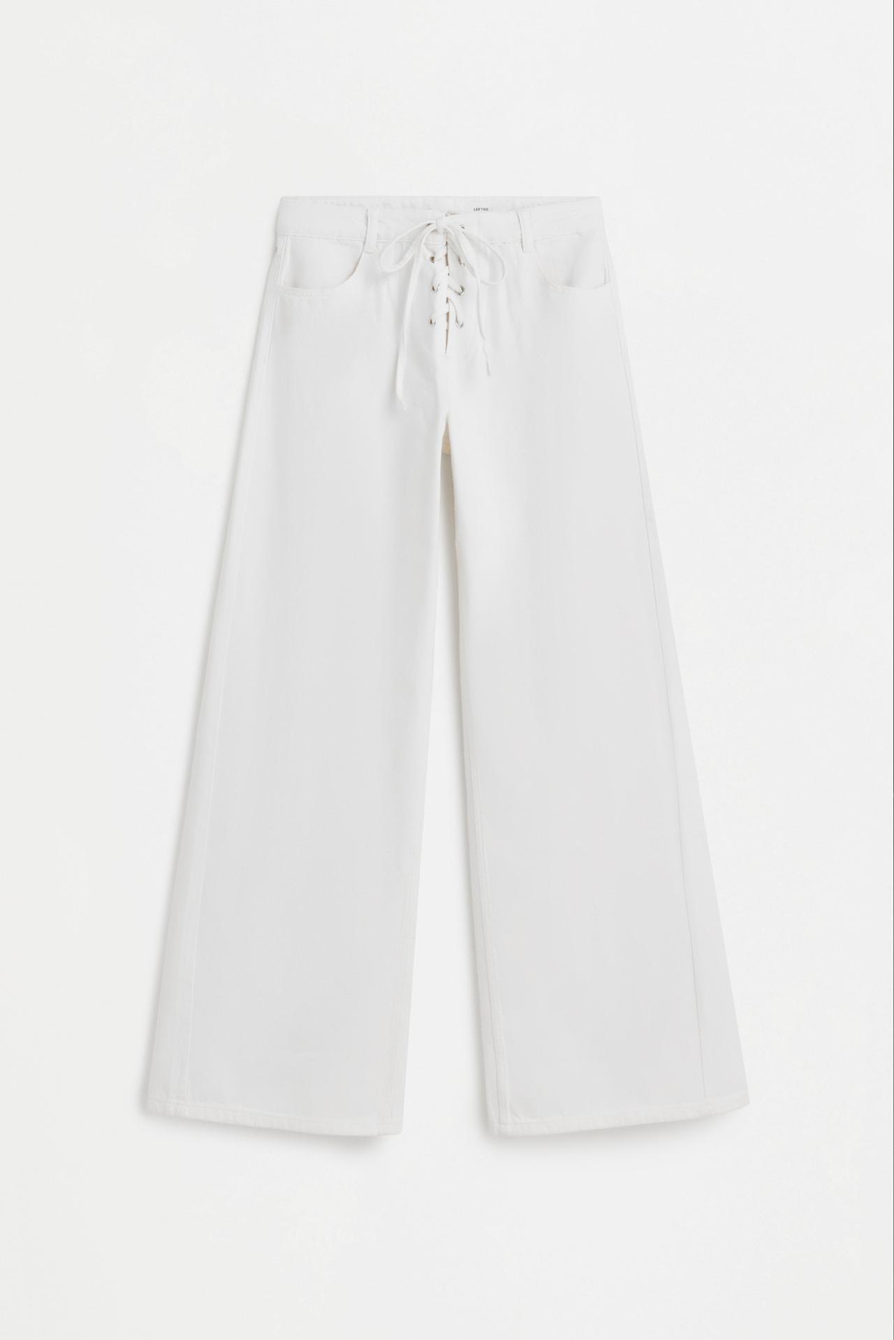 Lightweight wide-leg tie jeans — OFF WHITE