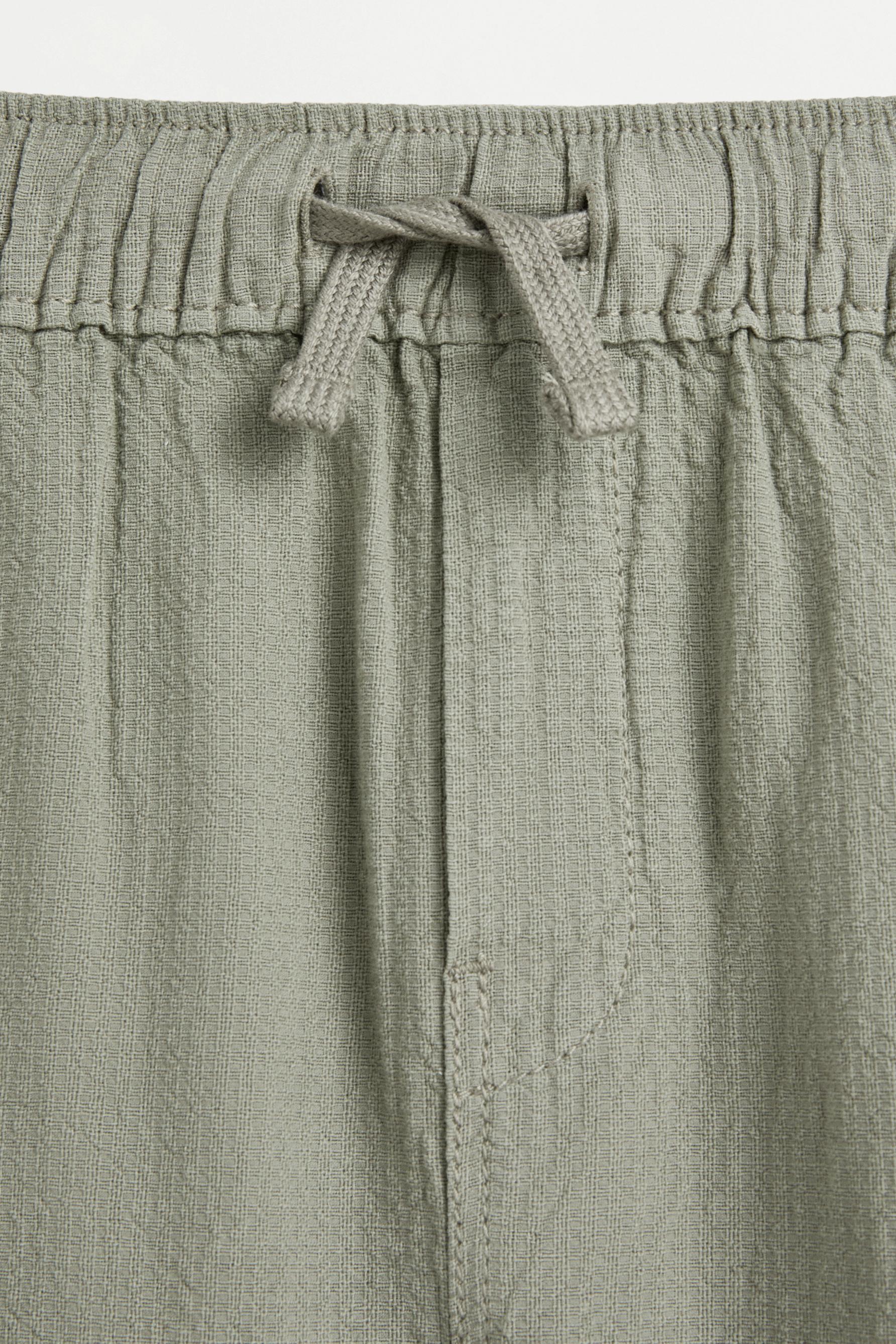Seersucker cargo Bermuda shorts — MEDIUM KHAKI