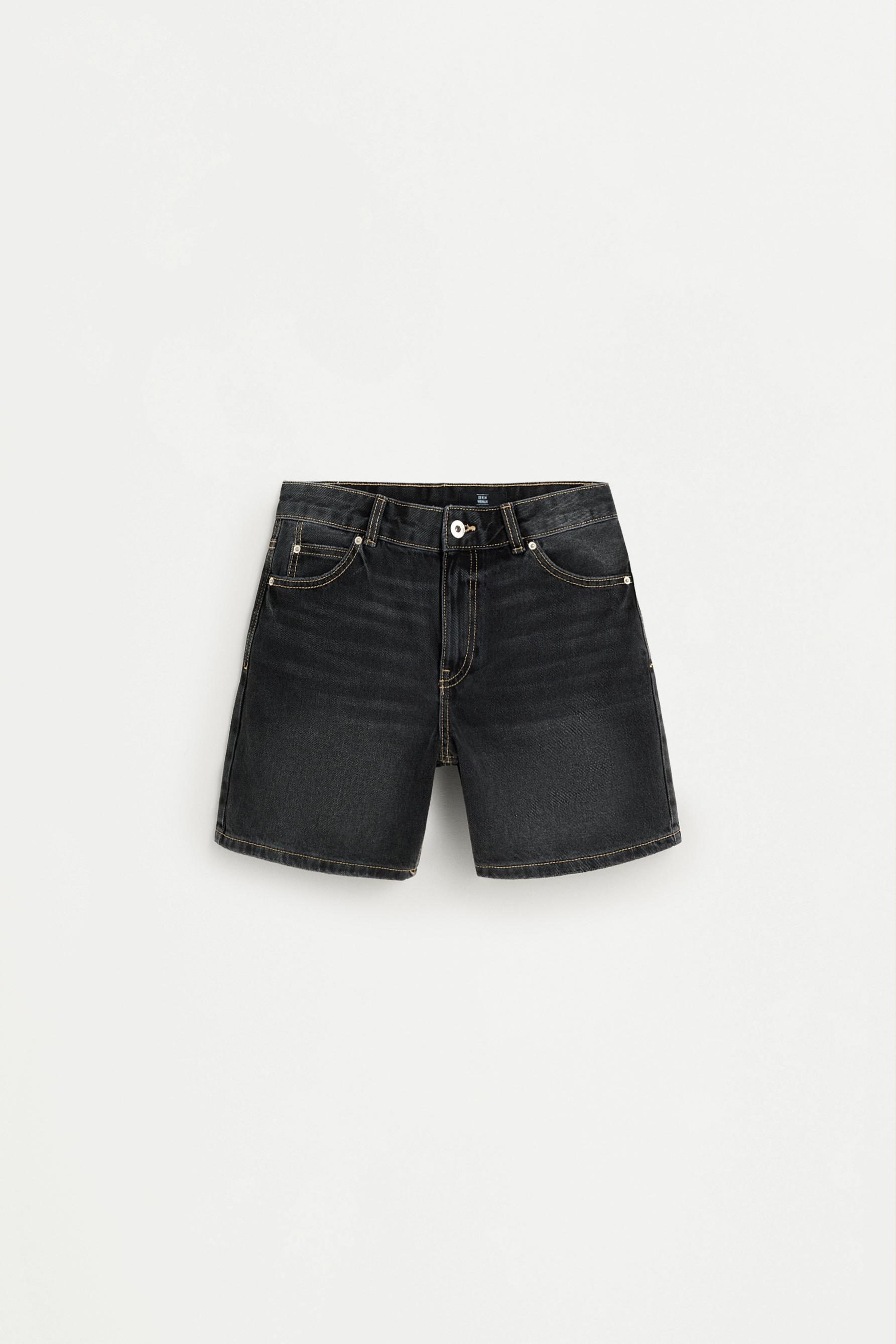 Denim Jorts — BLACK