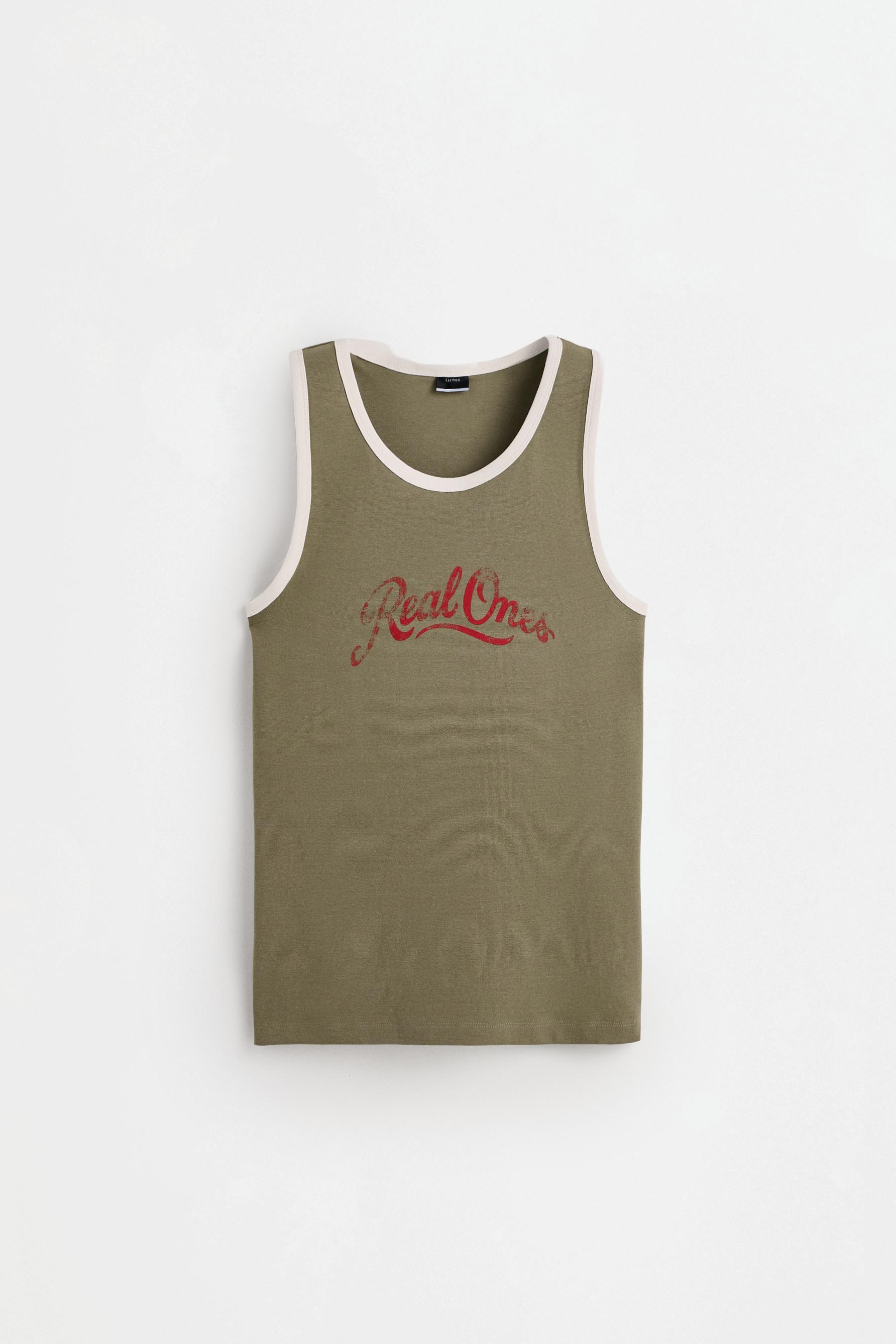 Contrast print tank top — PALE GREEN