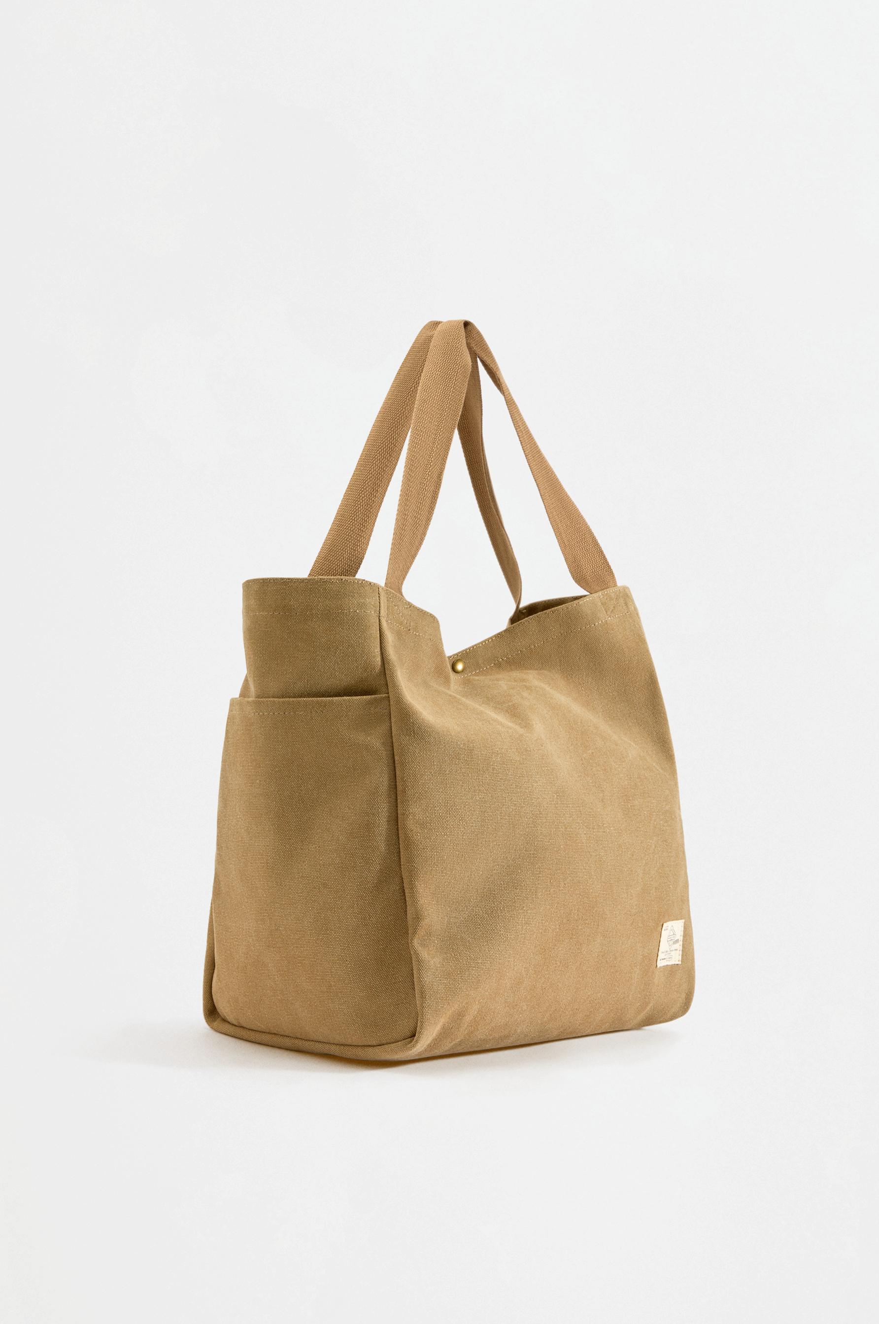 Canvas shopper bag — BEIGE