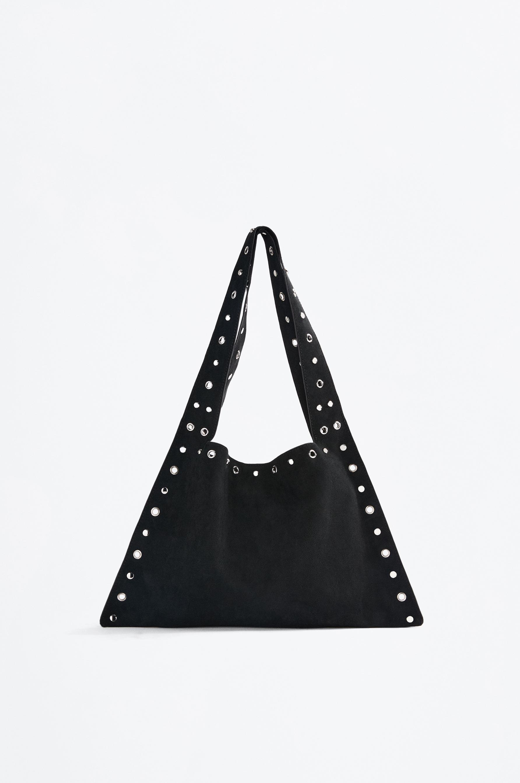 Bolso de hombro plano tachas