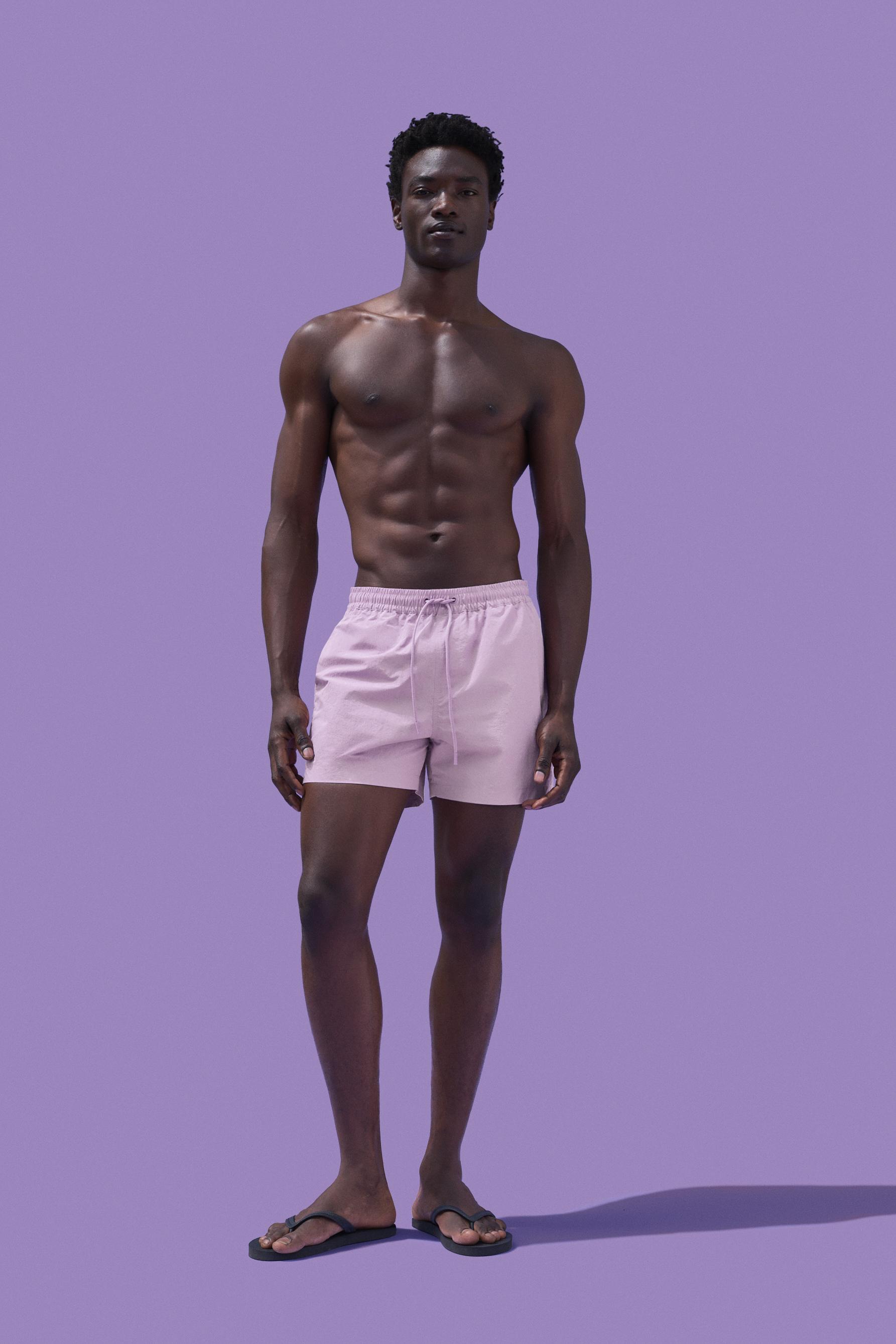 Coloro x Lefties straight swim trunks — DUSTY PINK