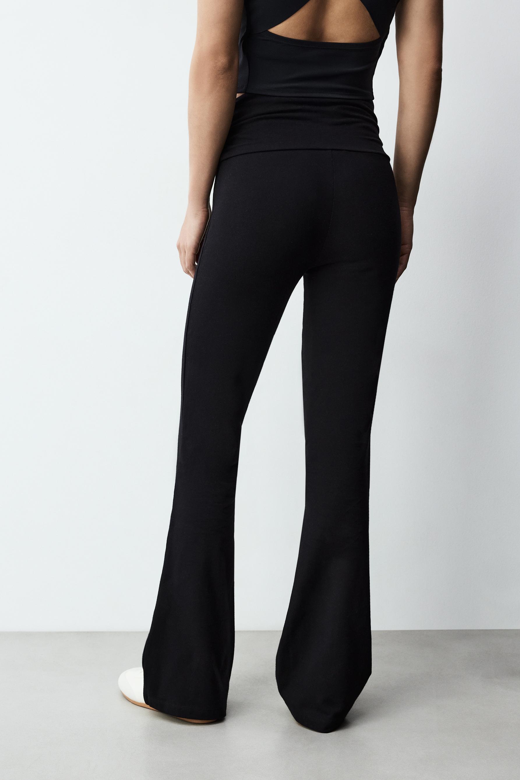 Ruched waist leggings — BLACK