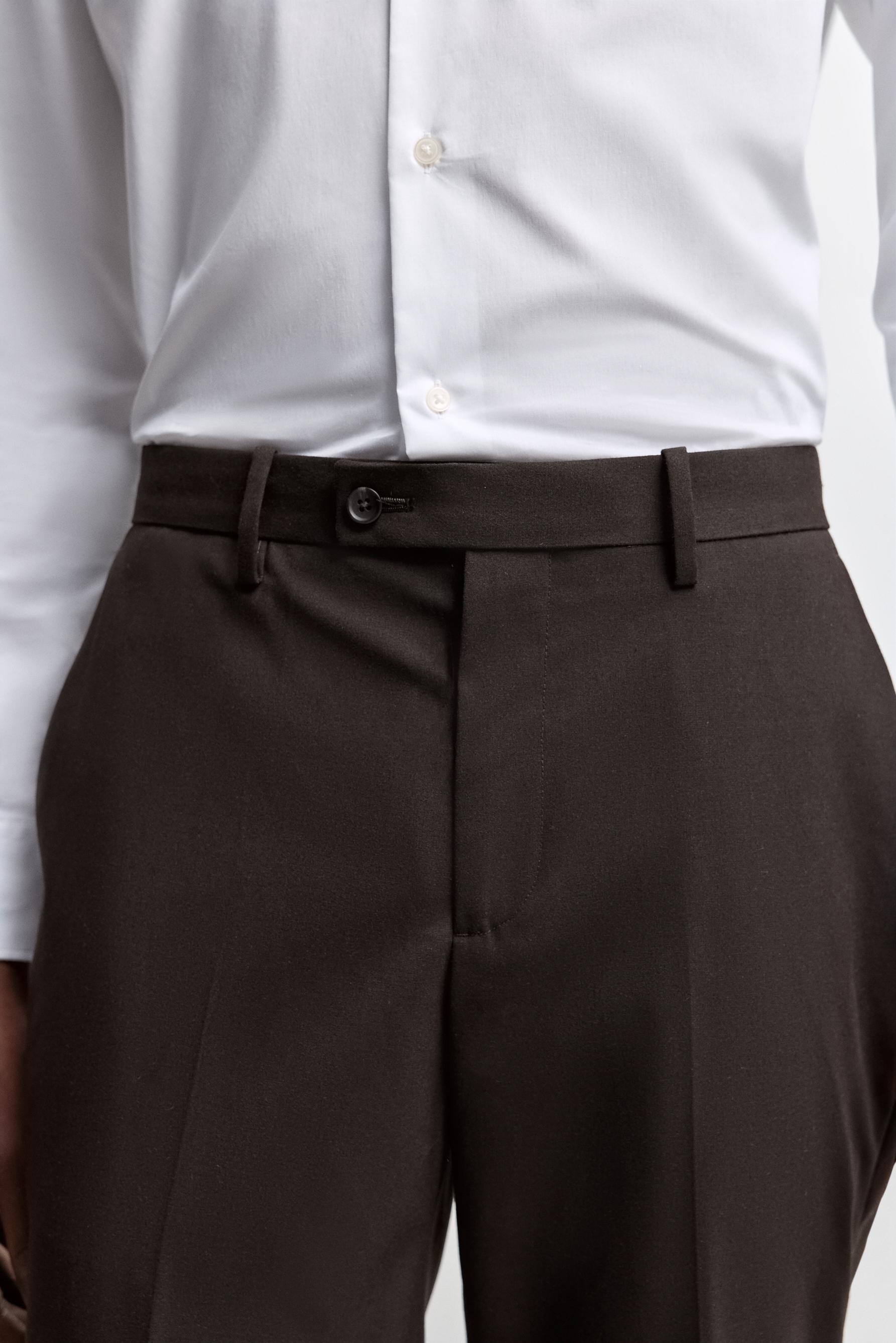 Slim fit suit trousers — BROWN
