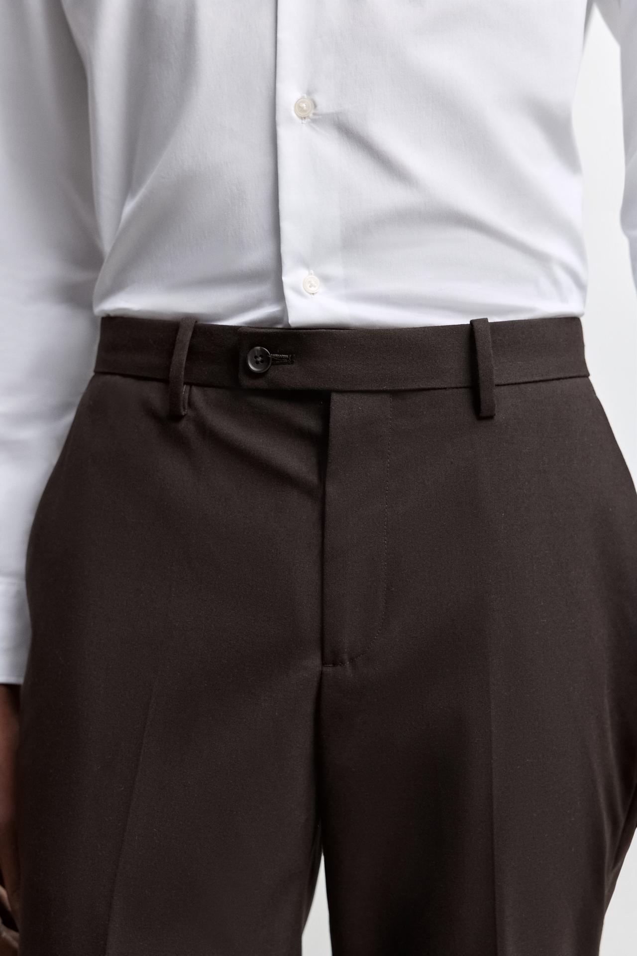 Slim fit suit trousers — BROWN