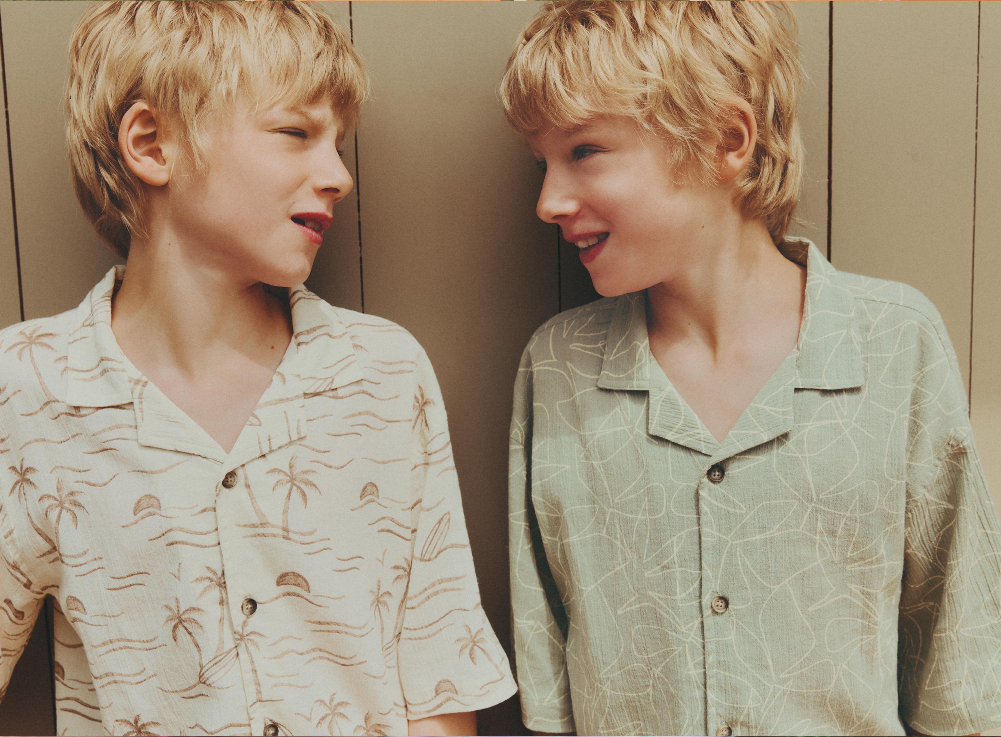 Printed resort shirt — KHAKI