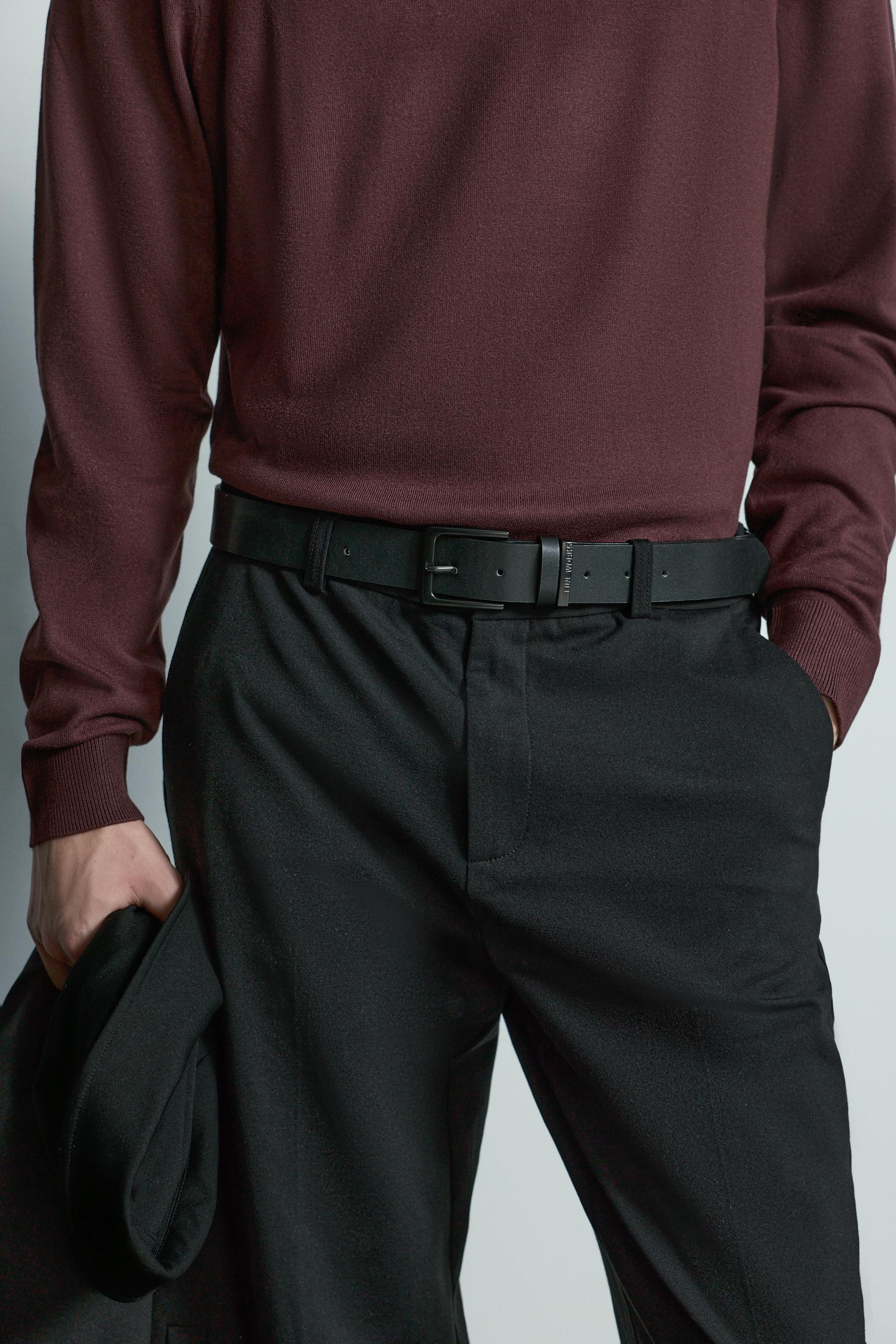Tailored slim fit trousers — BLACK