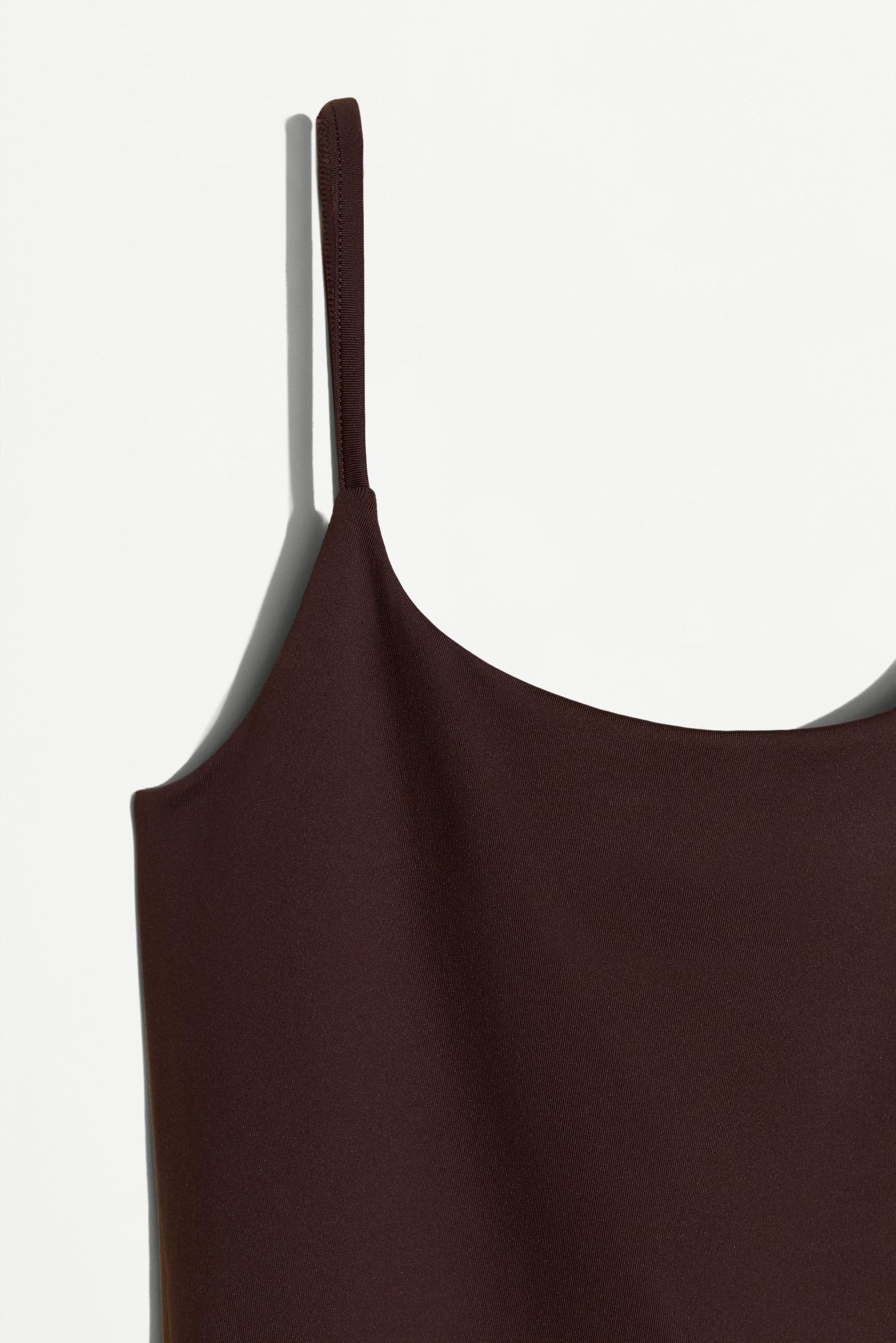 Polyamide Strappy Top — CHOCOLATE