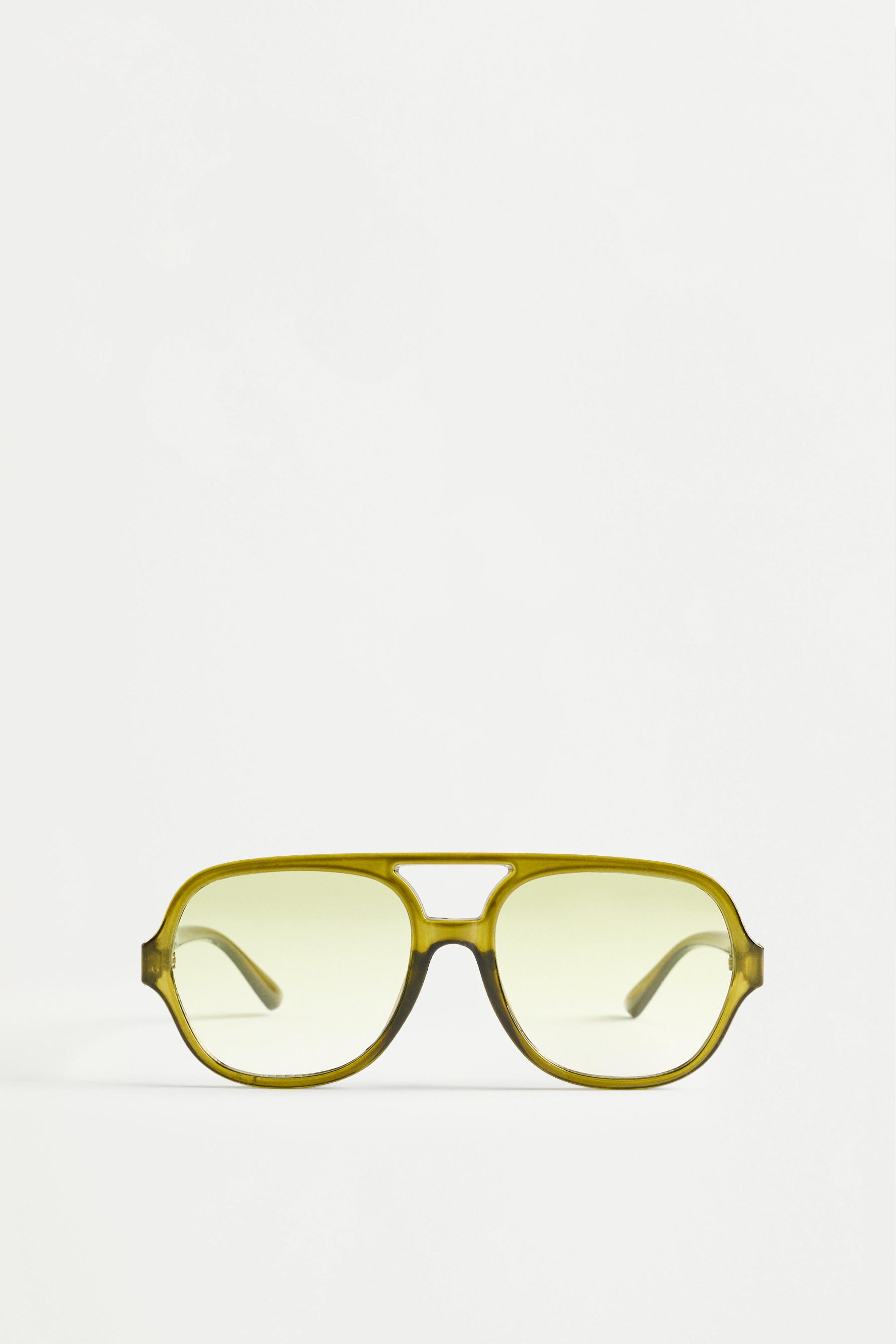 Yellow lens aviator sunglasses — YELLOW