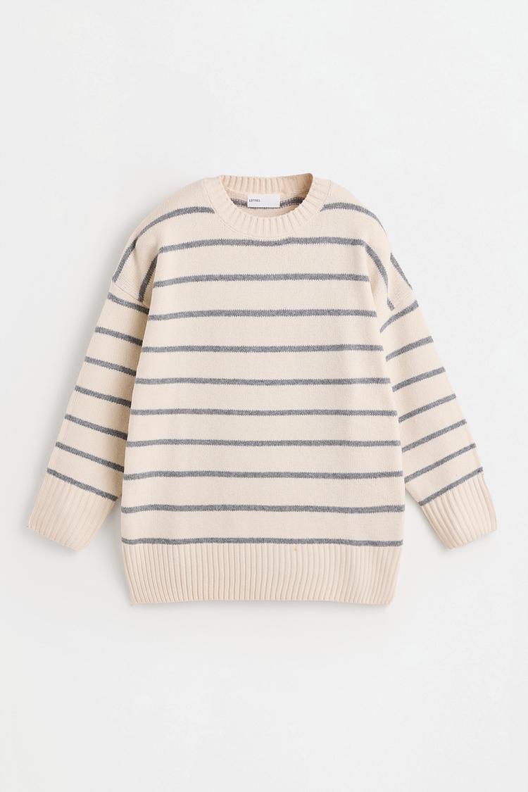 Basic oversize spongy-knit sweater — ECRU