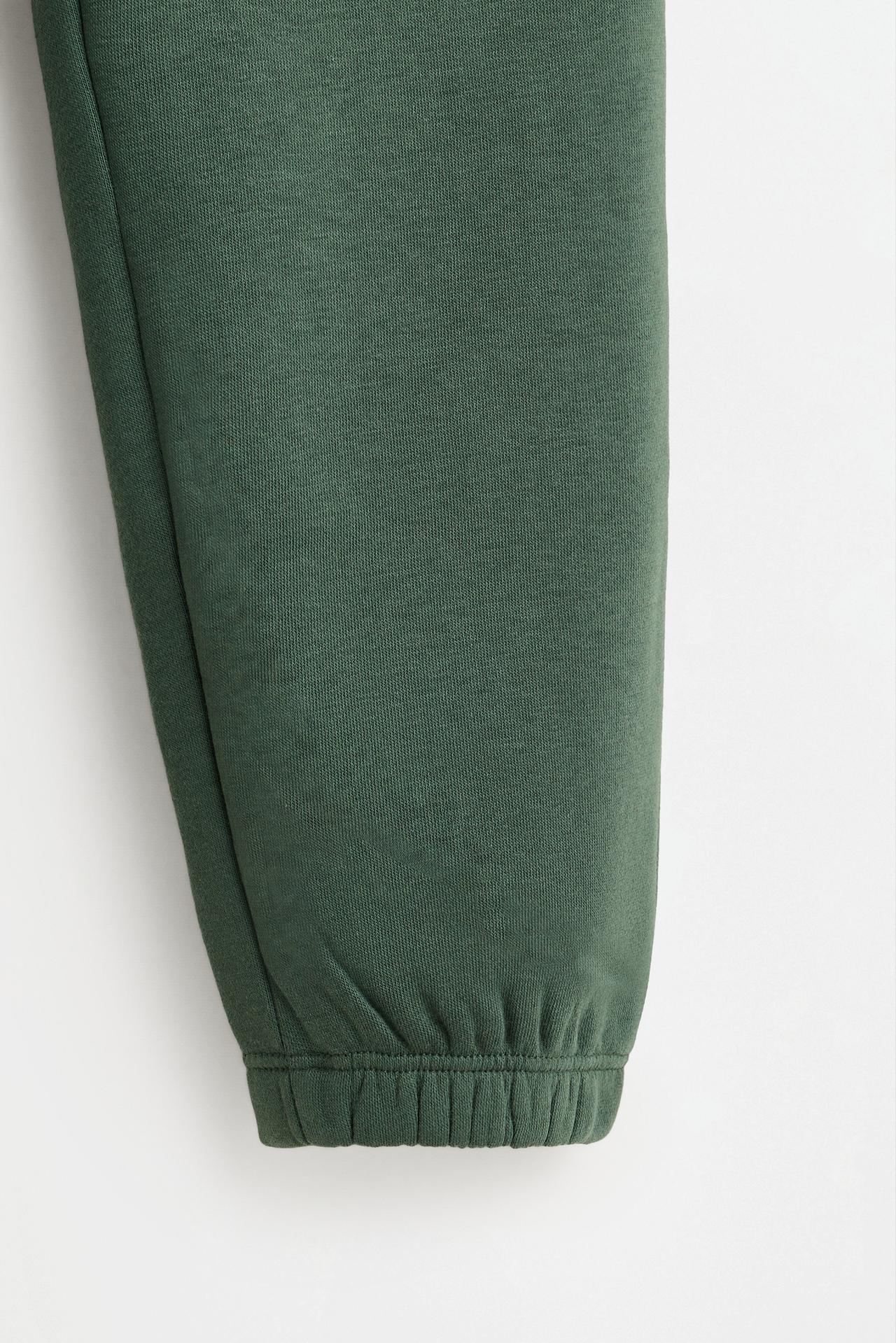 Solid plush trousers — BILLIARD GREEN