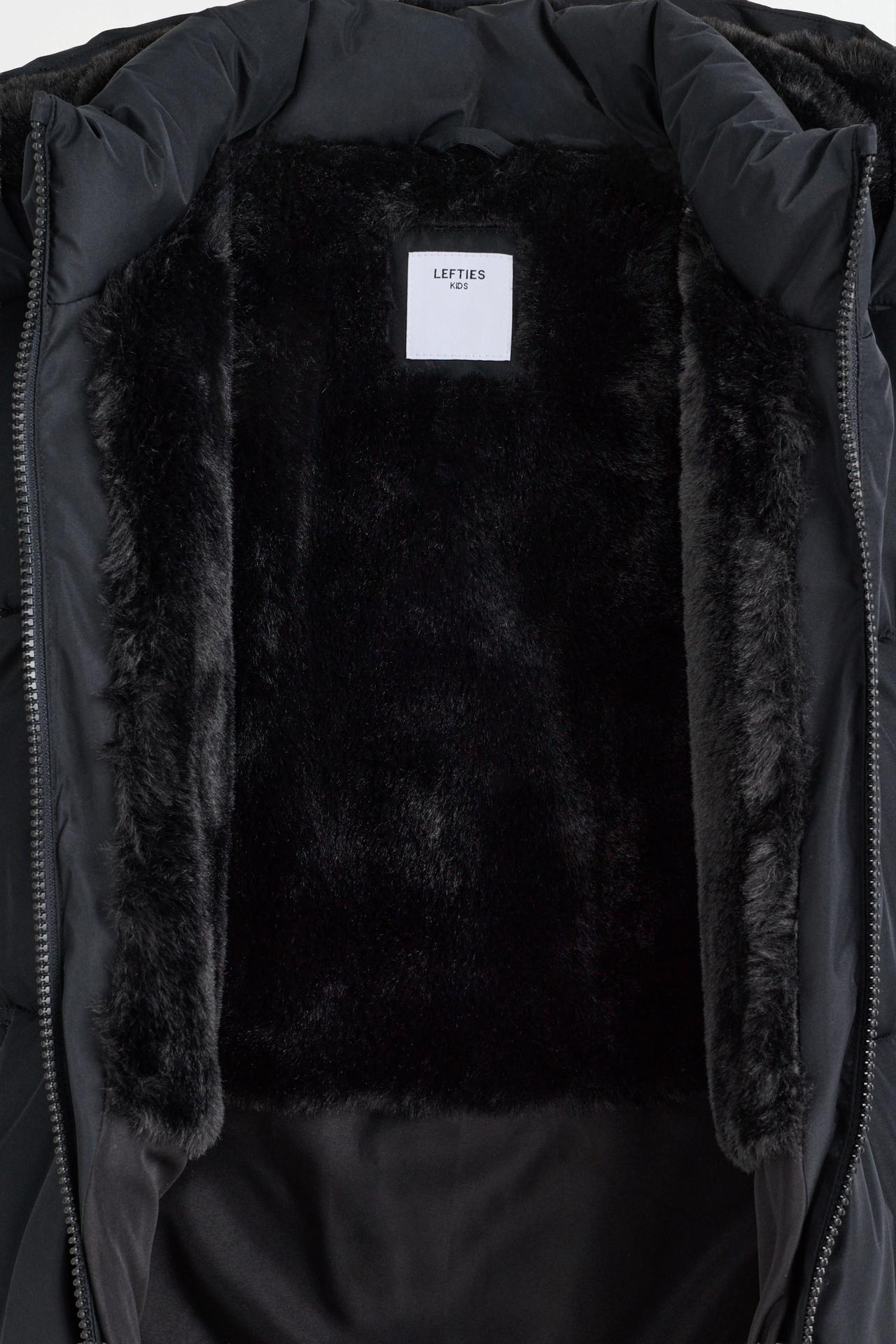 Hooded quilted coat — BLACK