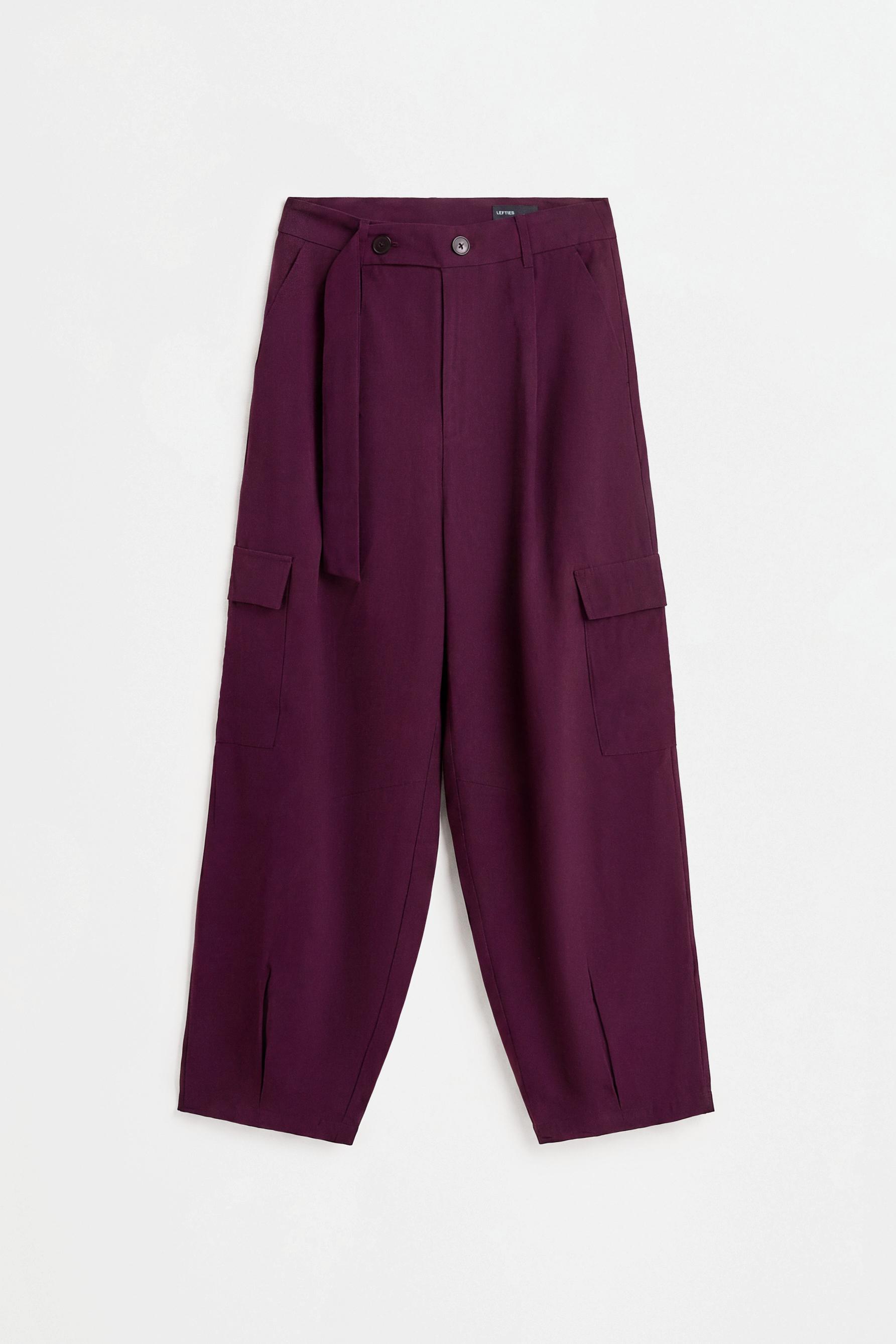 Flowing cargo trousers — PLUM