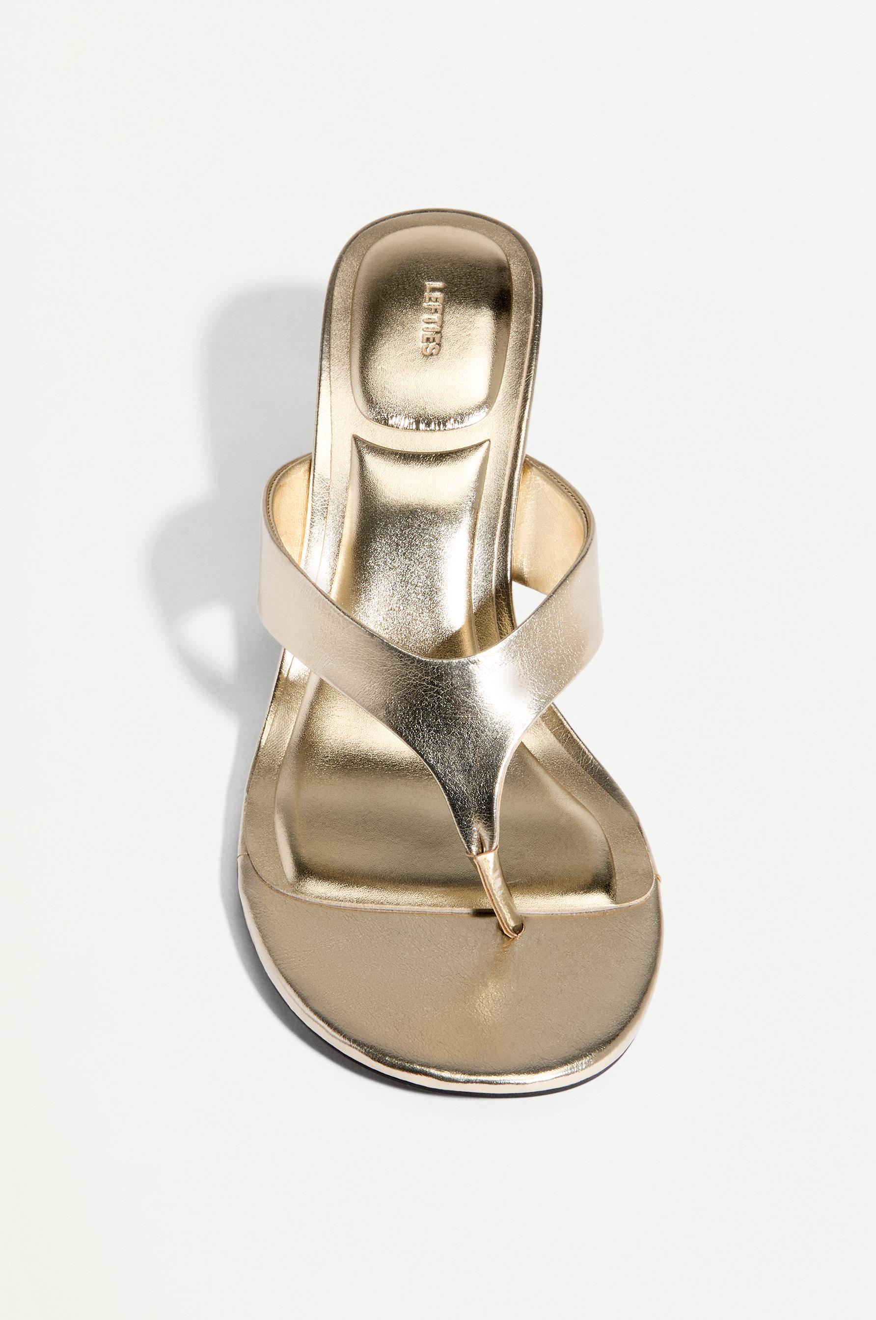 Thong heeled sandals — GOLD