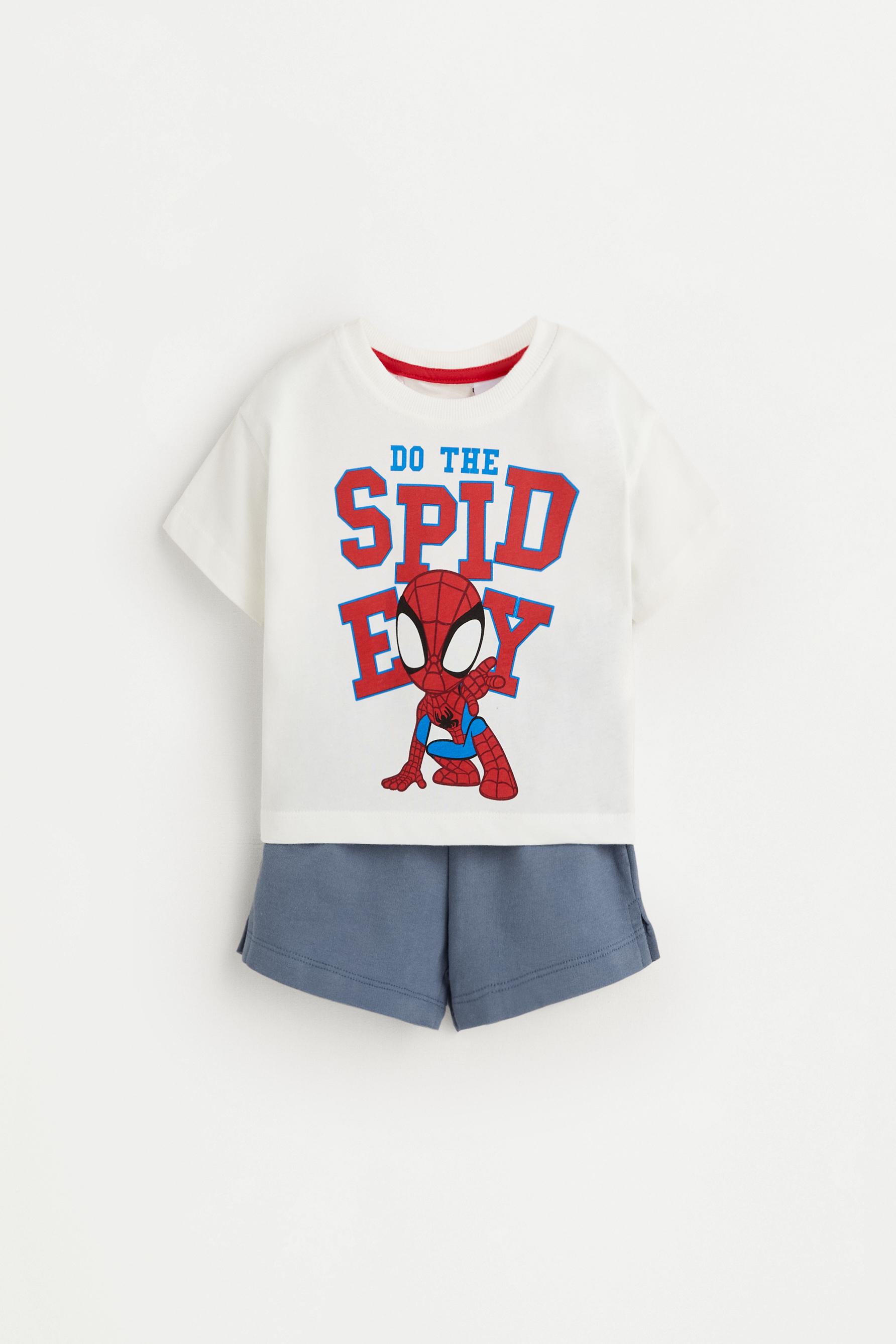 Spidey ©Marvel T-shirt and Bermuda shorts set — WHITE