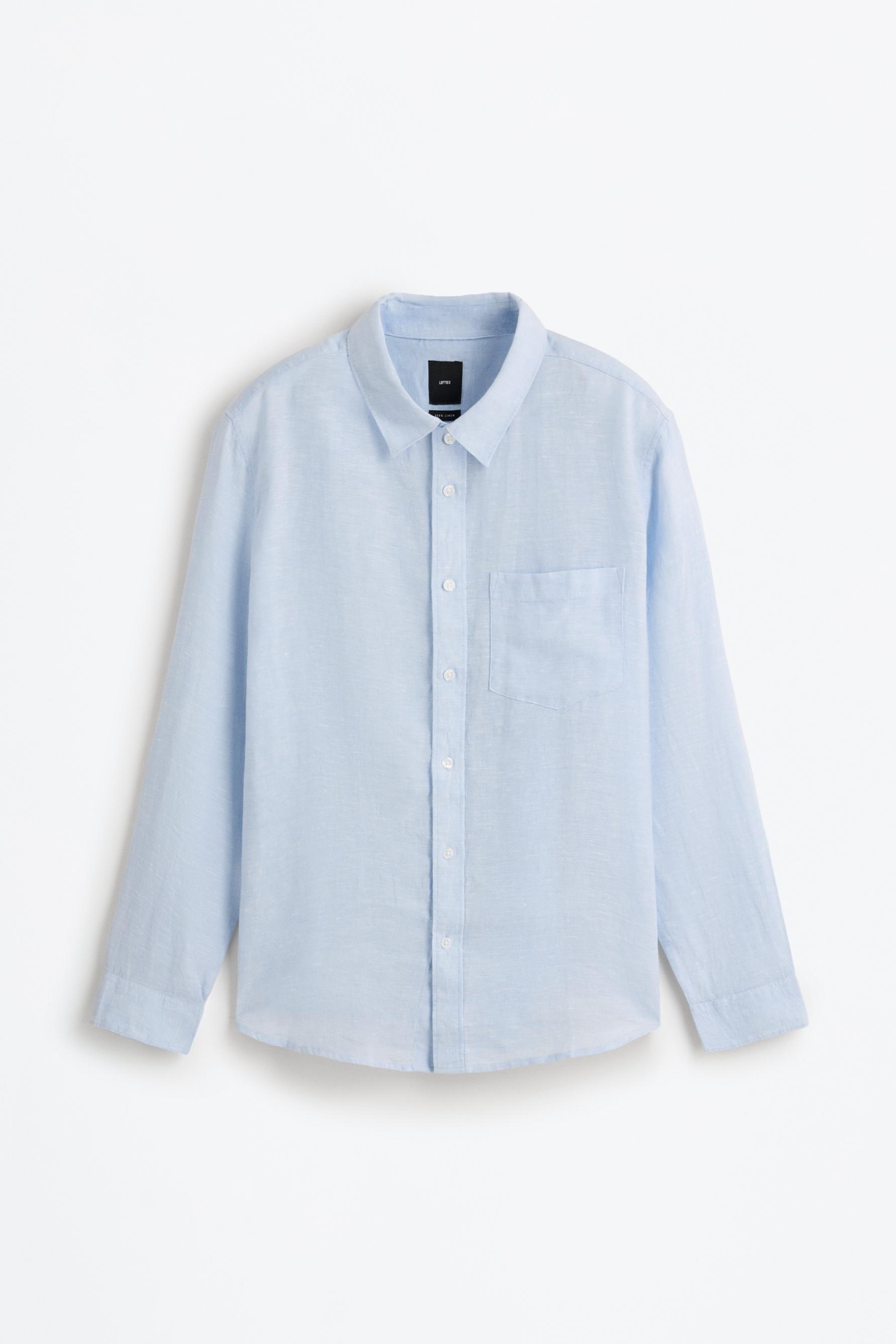 100% linen shirt — SKY BLUE
