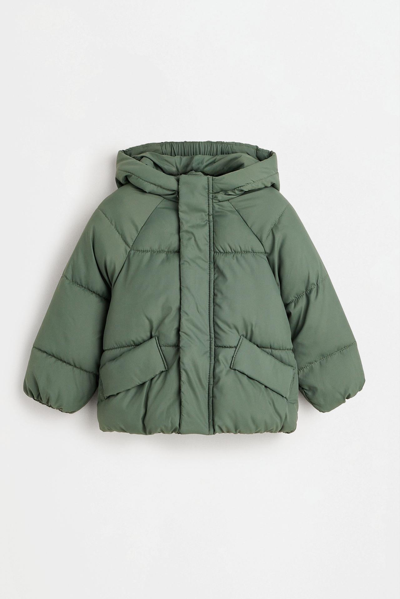 Quilted hooded jacket — GREENISH