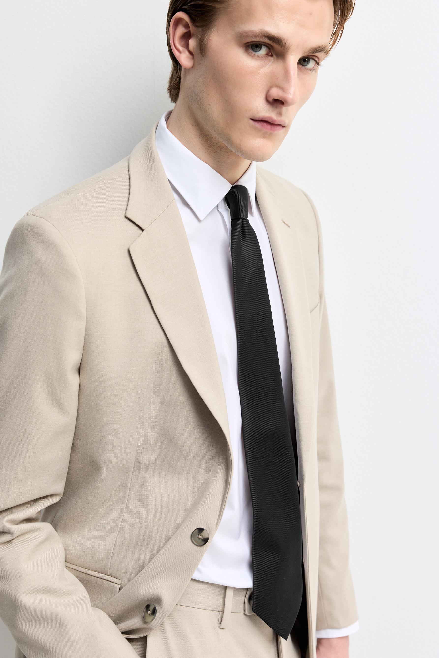 Textured tie — BLACK MARL