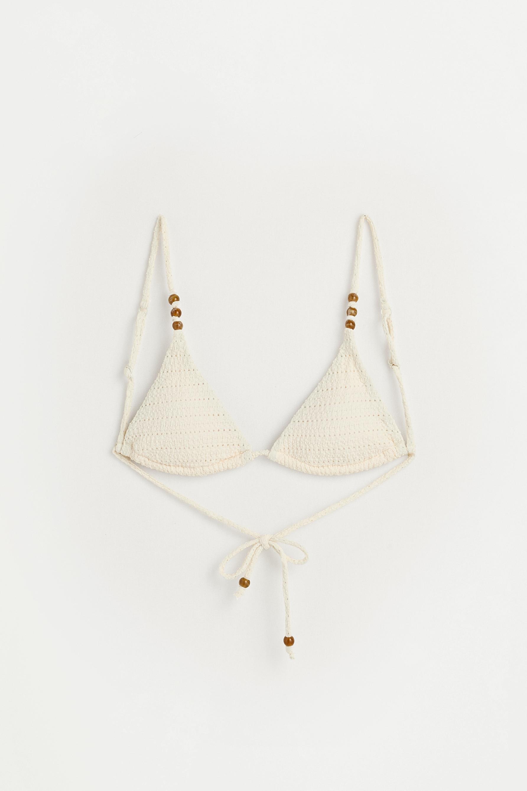 Beaded bikini top — WHITE