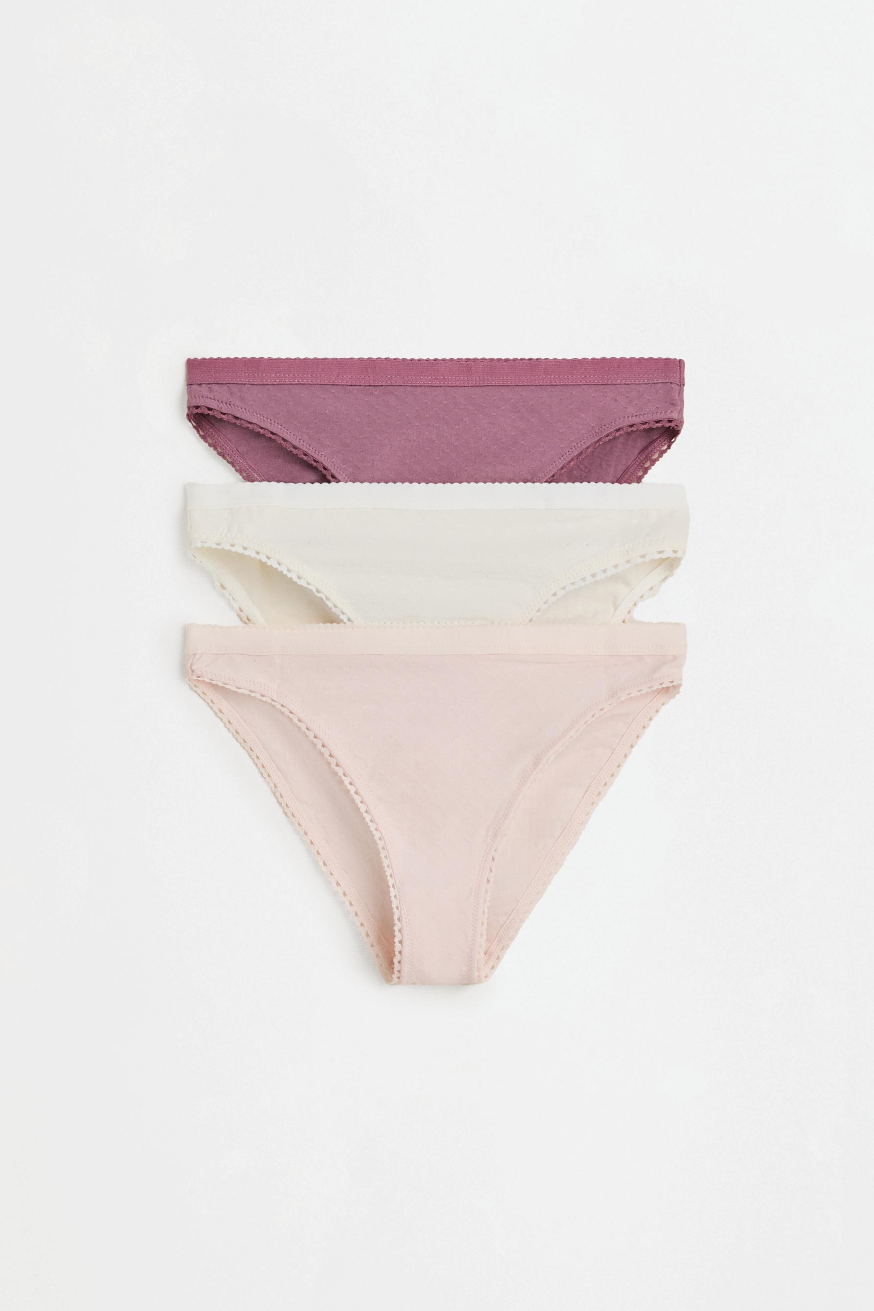 Classic dotted mesh briefs (3-pack) — PINK