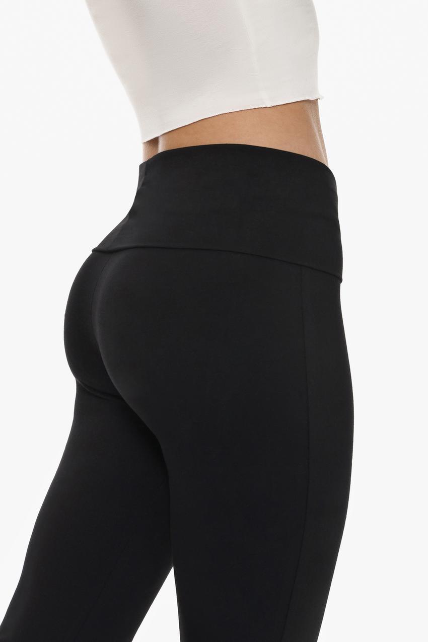 Stradivarius Roll Over Waist Yoga Pants Fold Over Legging