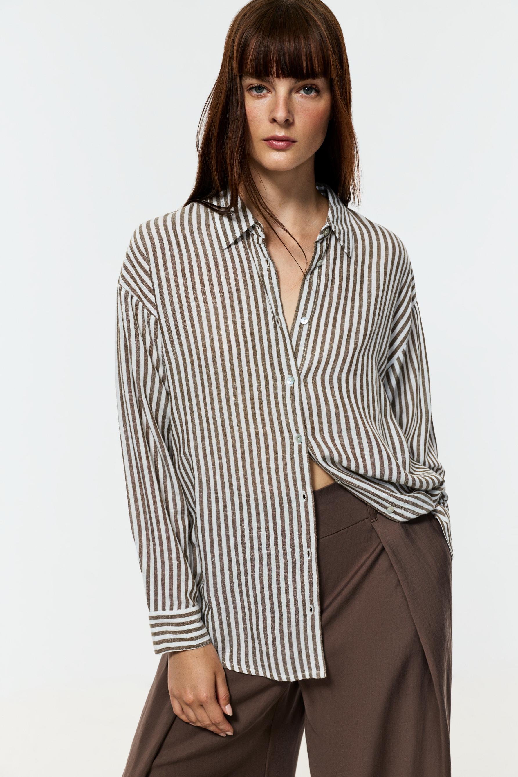 Oversize rustic shirt — BROWN