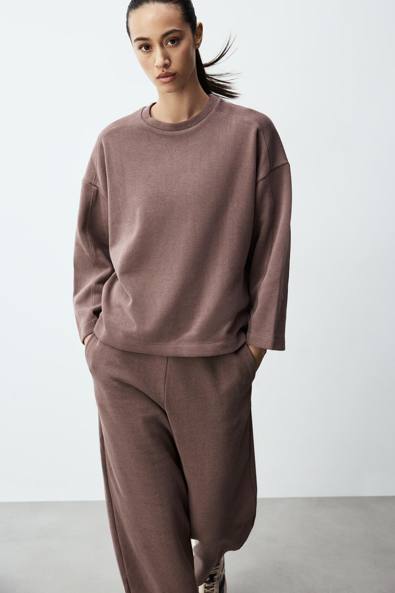 Loungewear sweatshirt — TAUPE BROWN