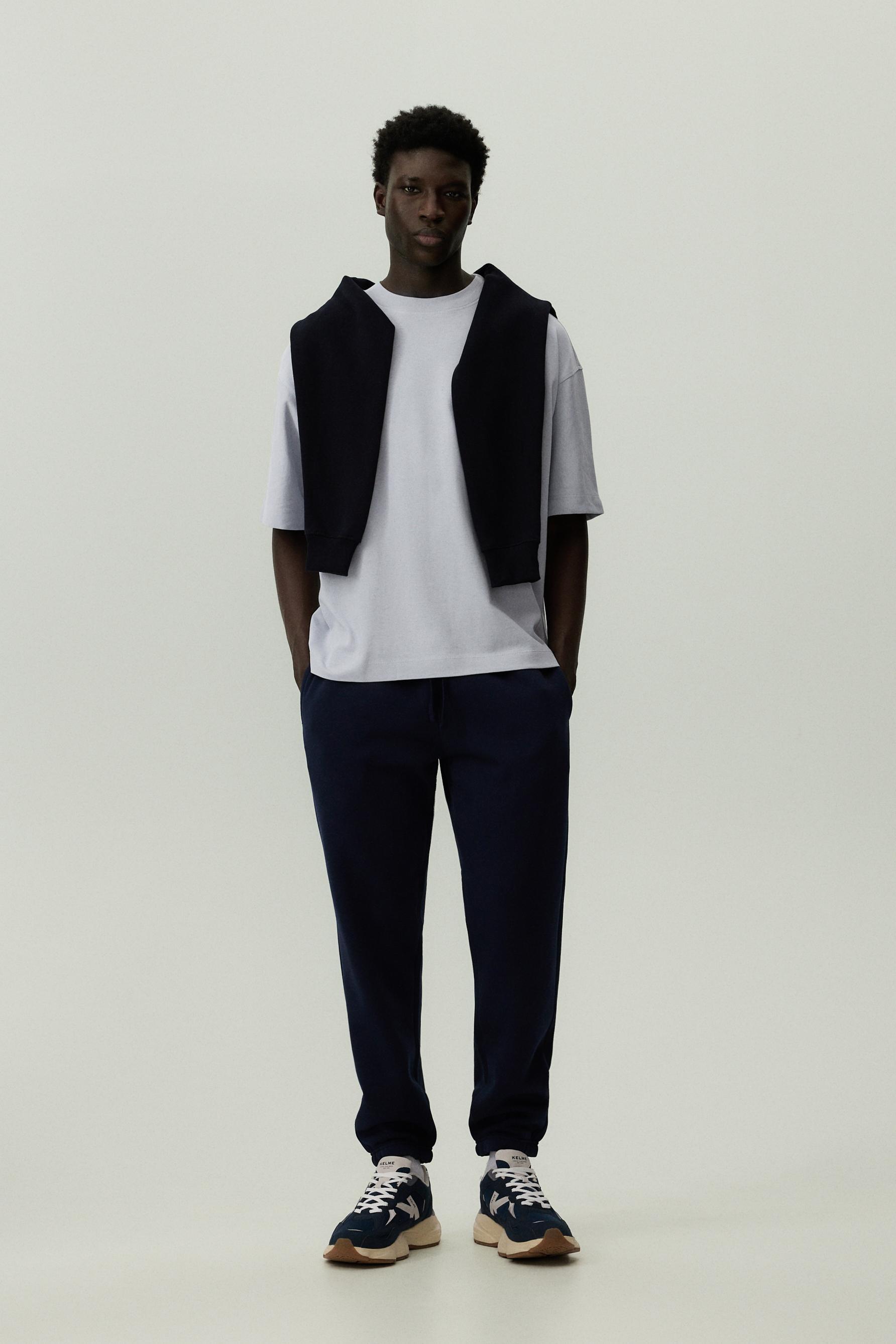 Slim fit tracksuit bottoms — NAVY