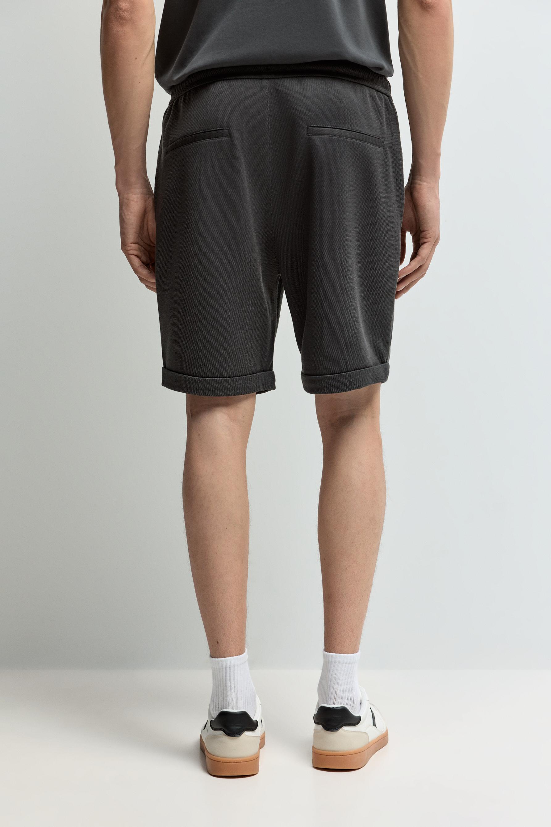 Piqué Bermuda shorts — DARK GREY