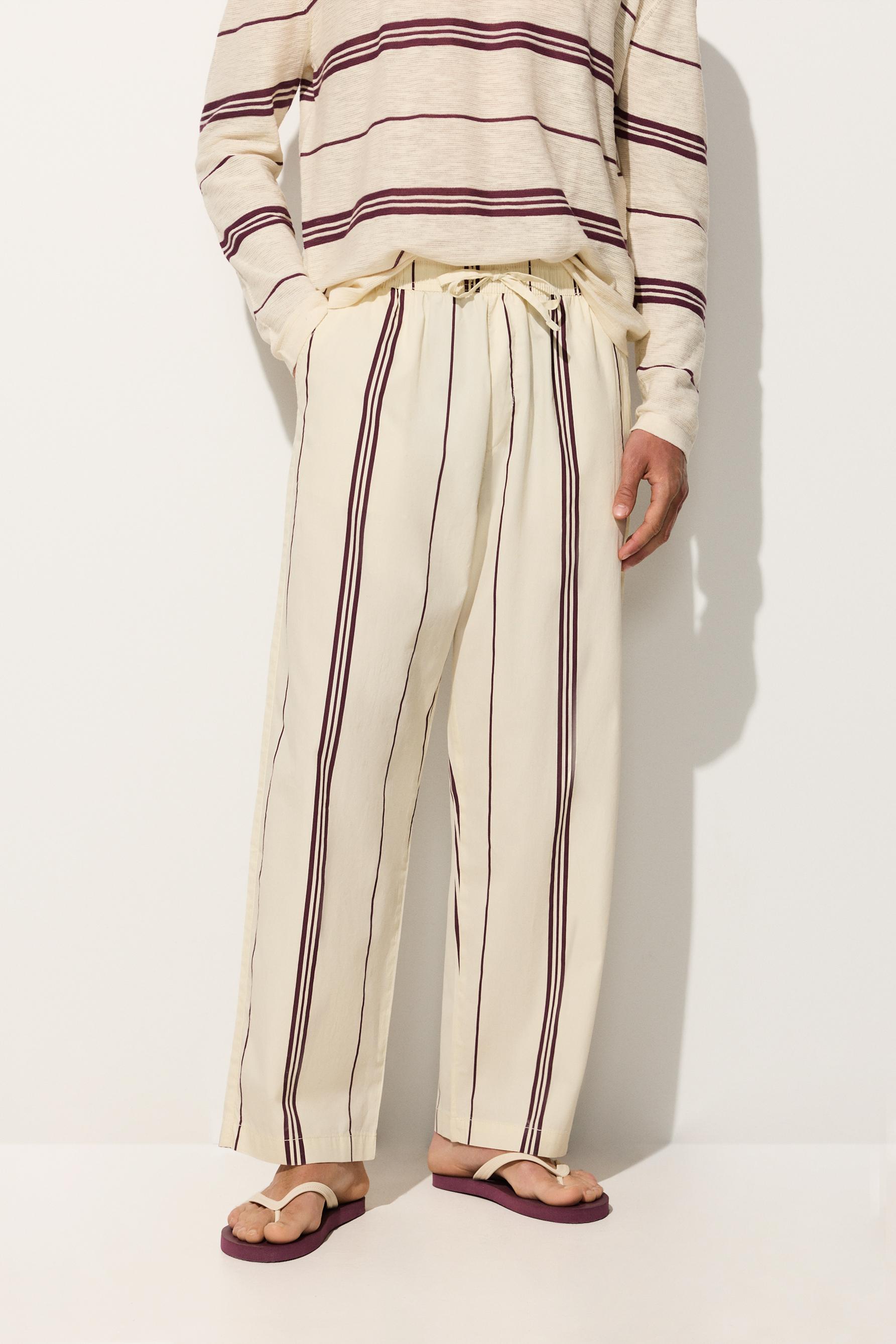 Men's | Beige stripe joggers — OFF WHITE