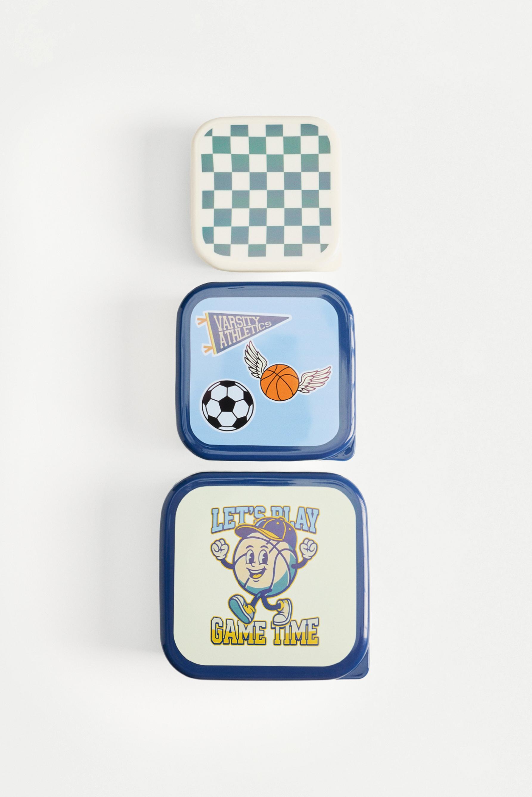 Game Time Food Containers (3-Pack) — GREENISH BLUE