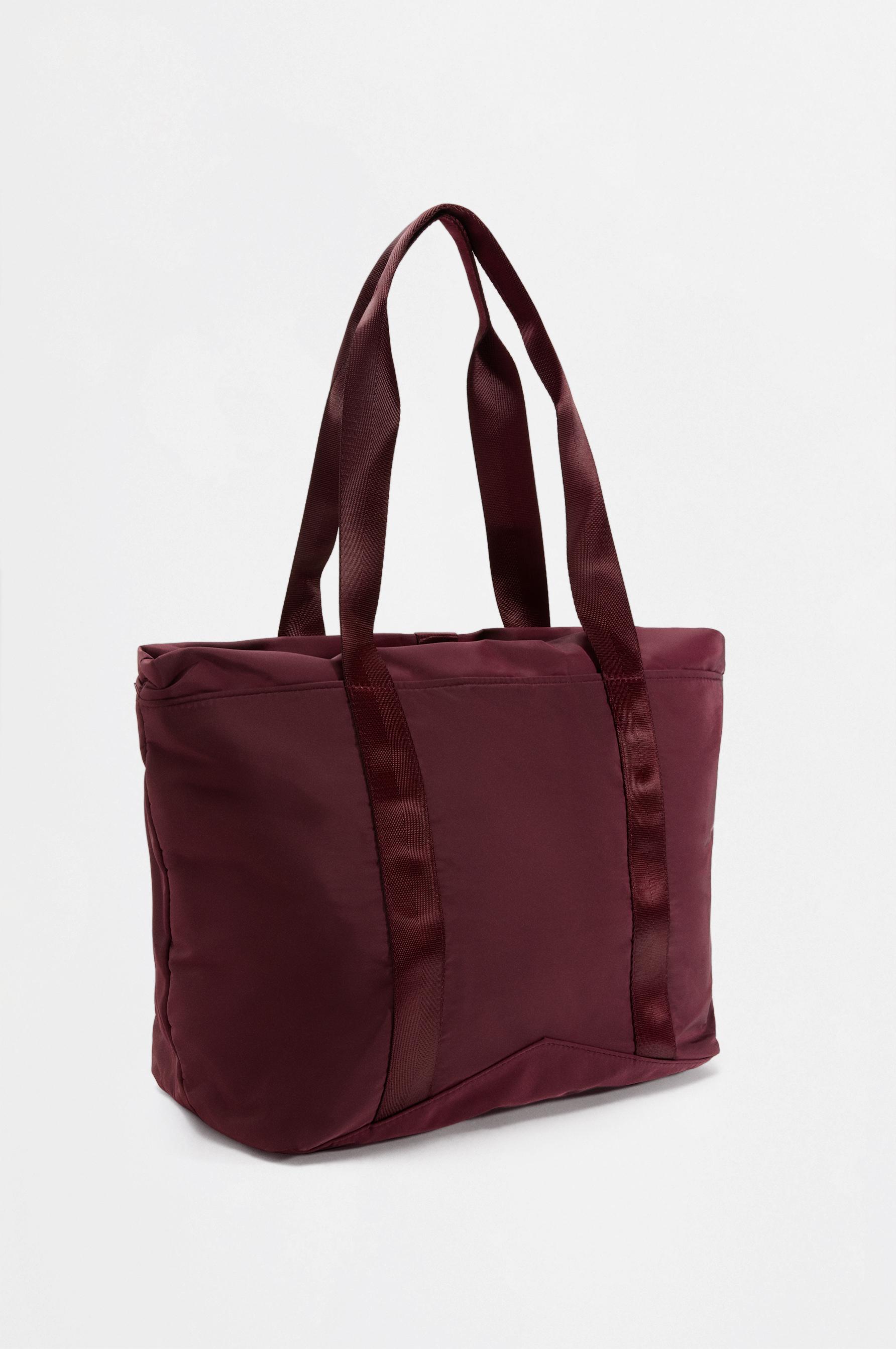 Nylon shopper bag — BURGUNDY