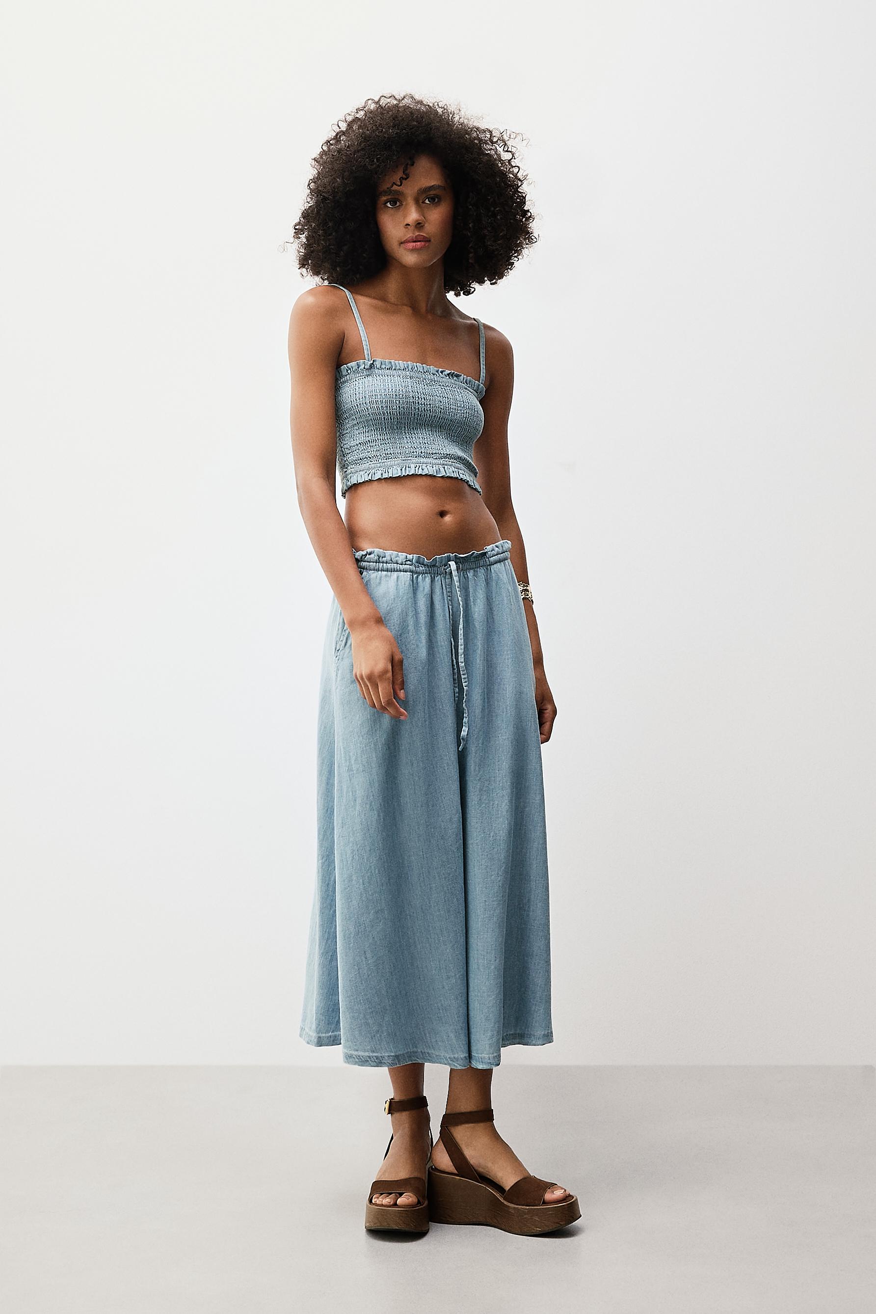 Falda denim ligero