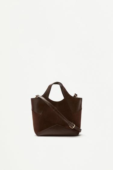 Patchwork crossbody bag — BROWN 1