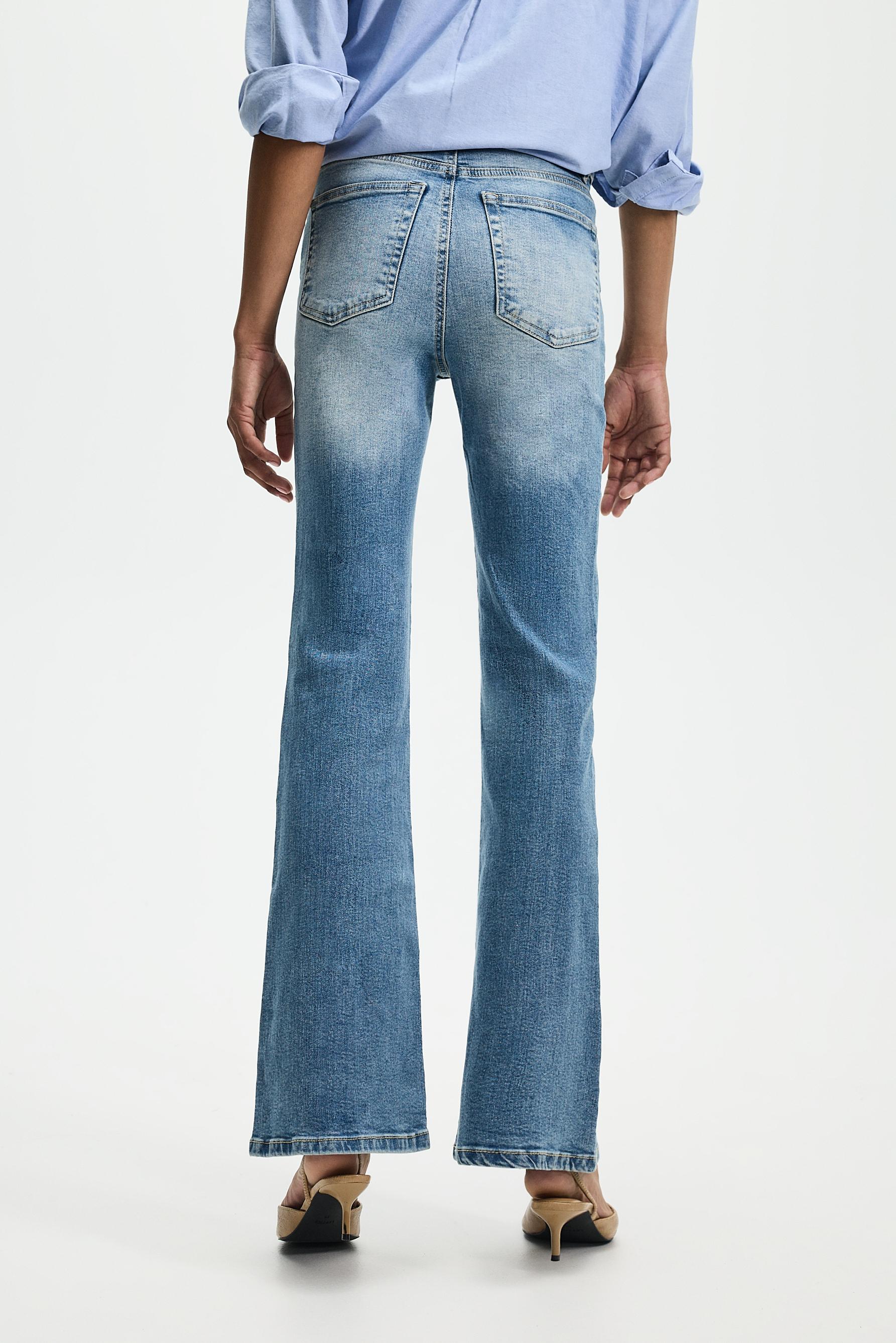 High-waist basic bell bottom jeans — INDIGO