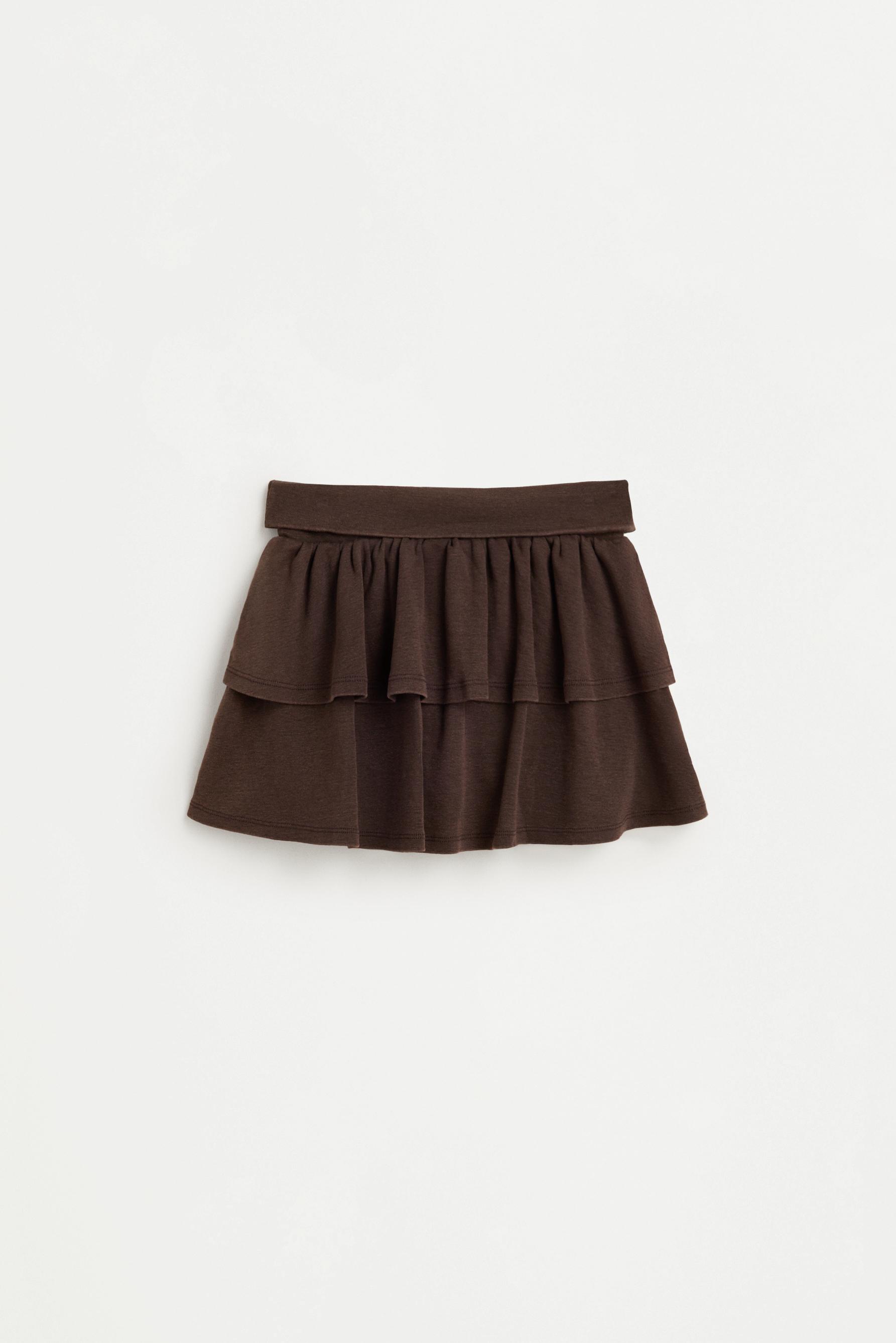 Ruffled skort — DARK BROWN