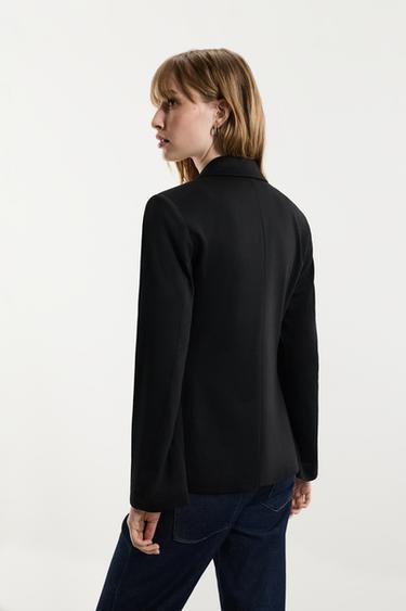 Striped cuff blazer — BLACK 5