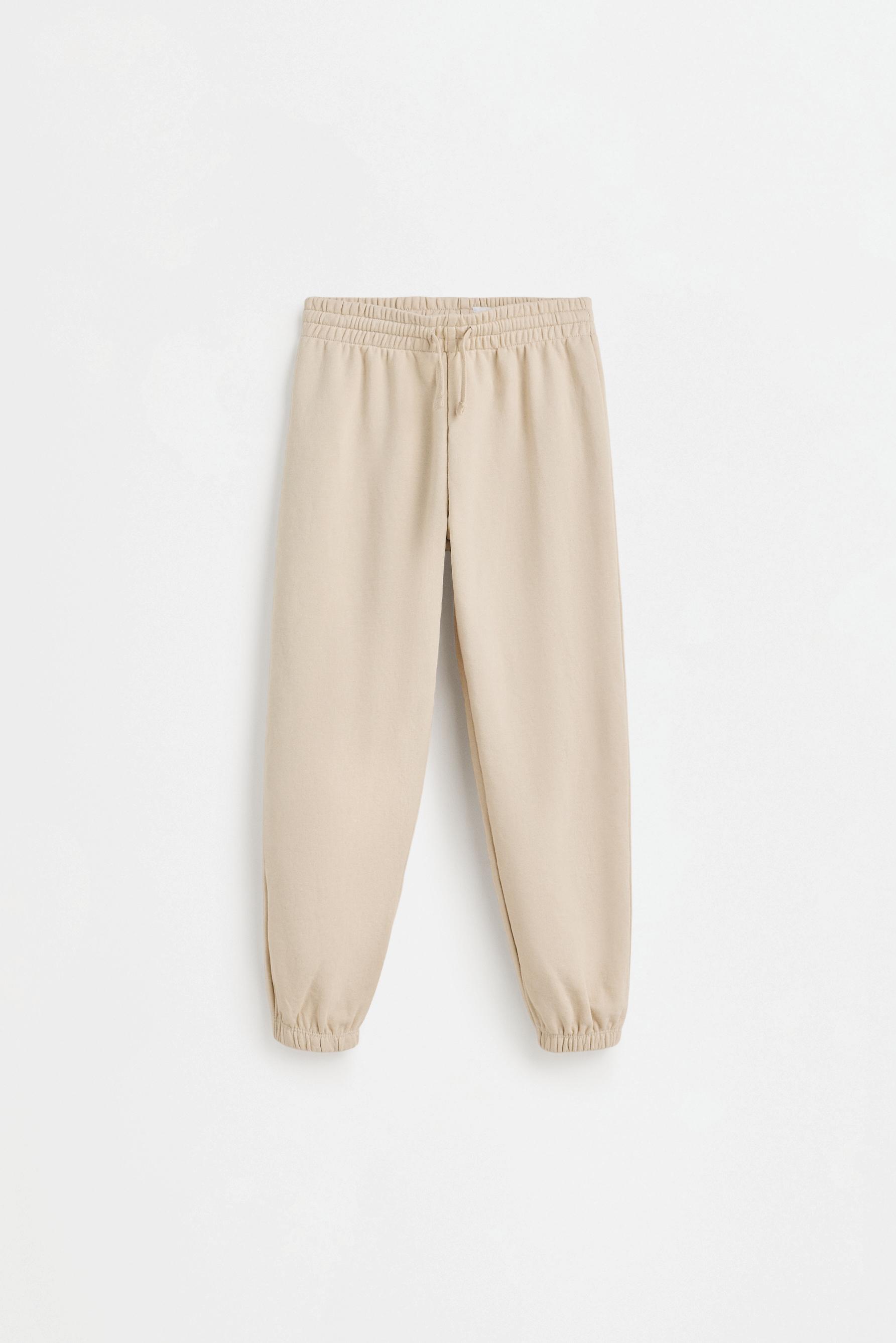 Solid plush trousers — GREY