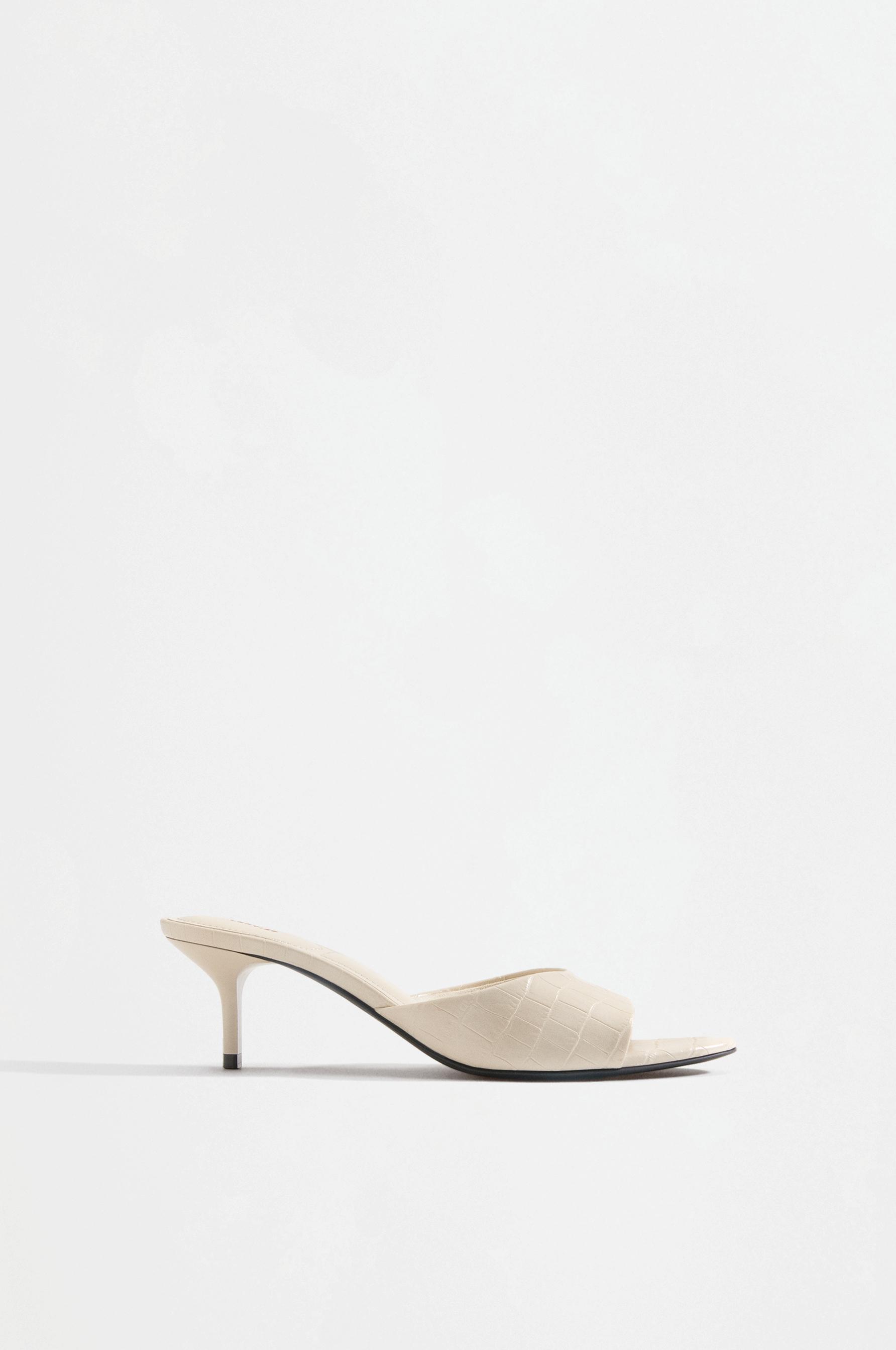 Heeled mule sandals — ECRU