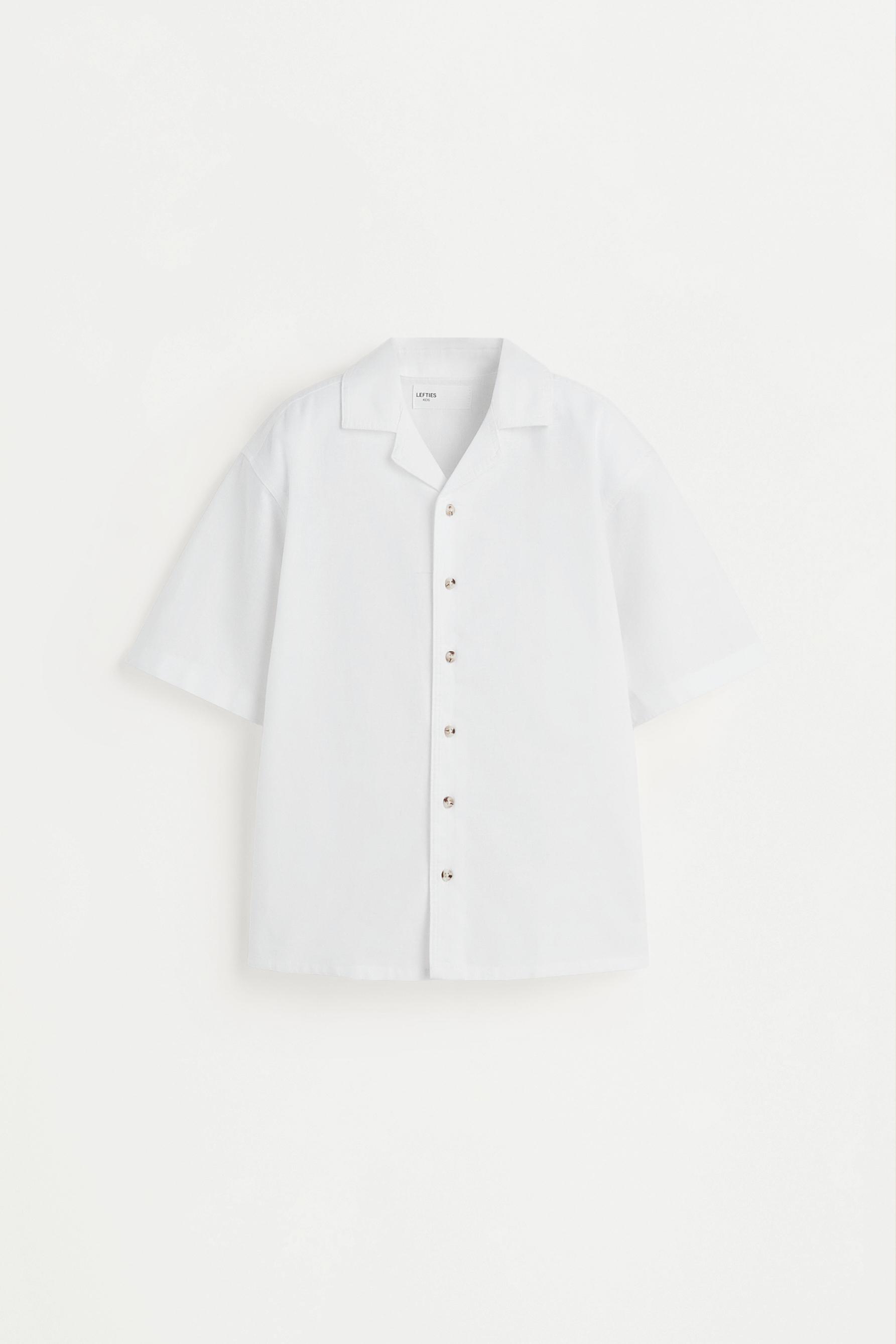 Linen-cotton resort shirt — WHITE
