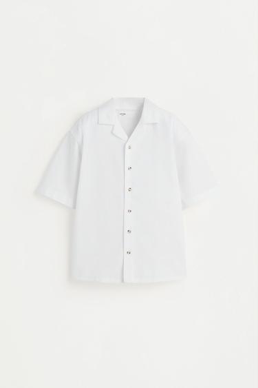 Linen-cotton resort shirt — WHITE 1