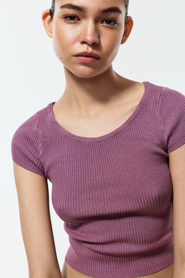 Rib knit top — MAUVE 3