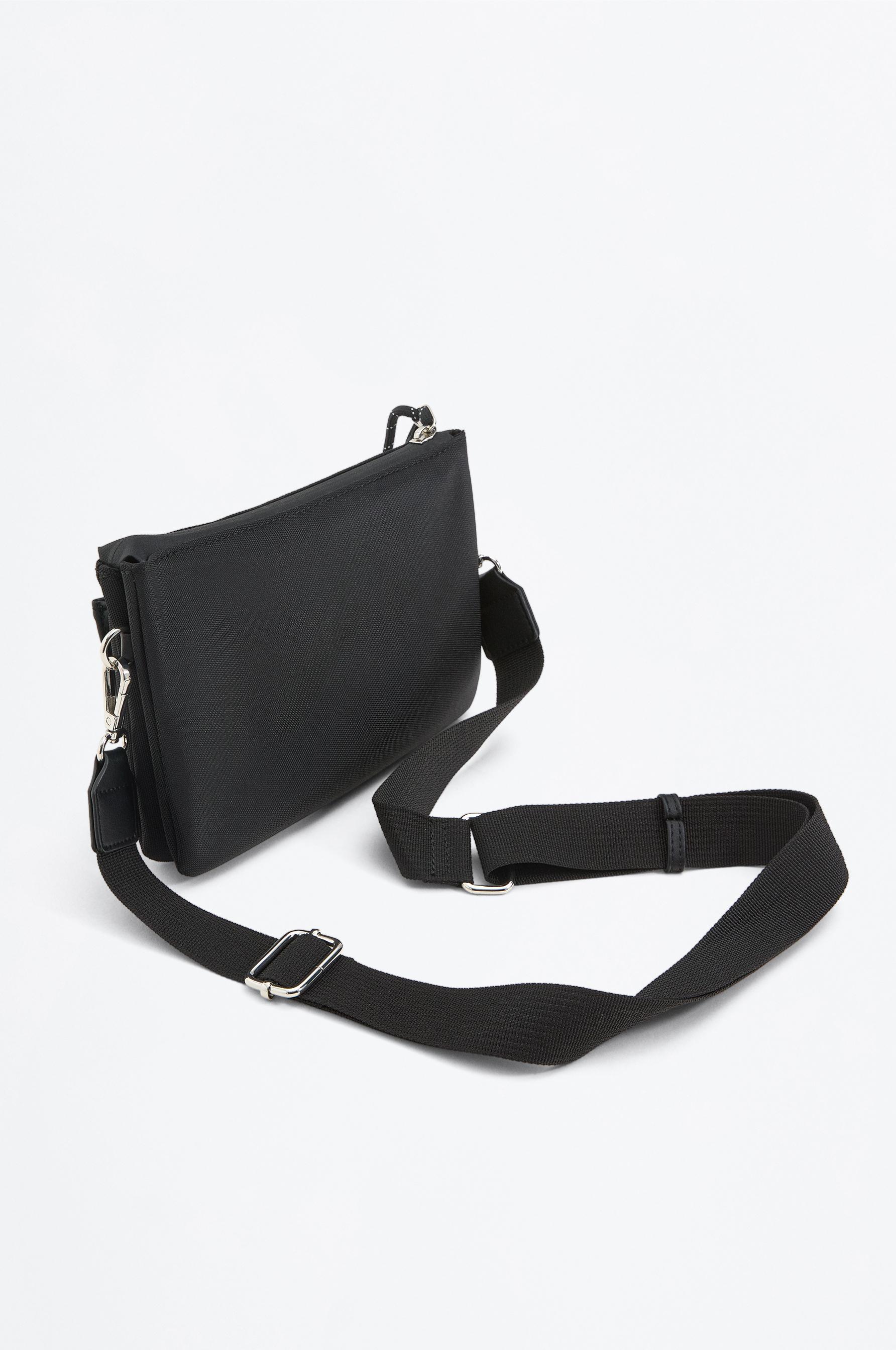 Nylon shoulder bag — BLACK